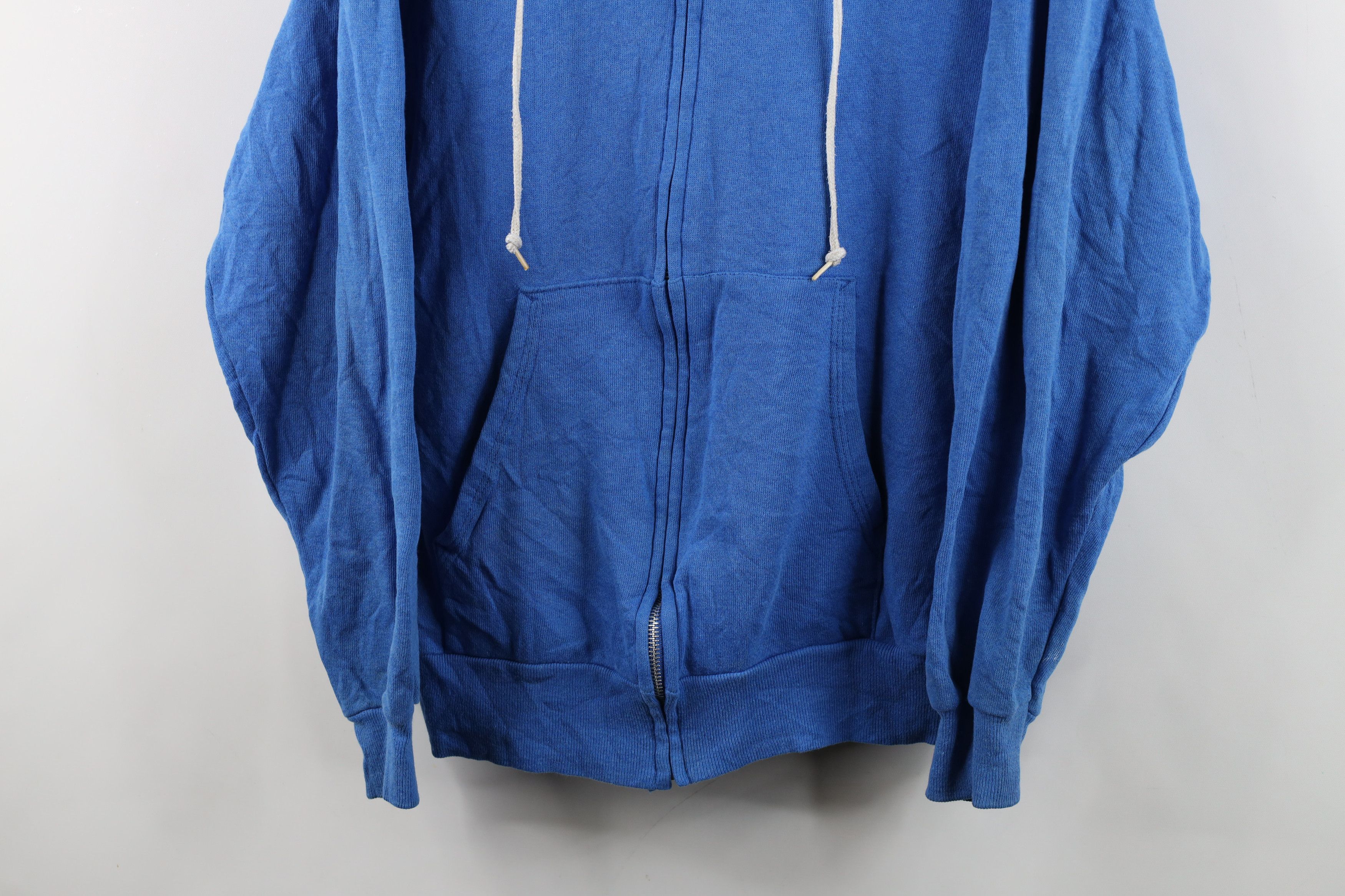 Vintage Vintage 80s Streetwear Blank Full Zip Hoodie Sweatshirt USA Size US L / EU 52-54 / 3 - 3 Thumbnail