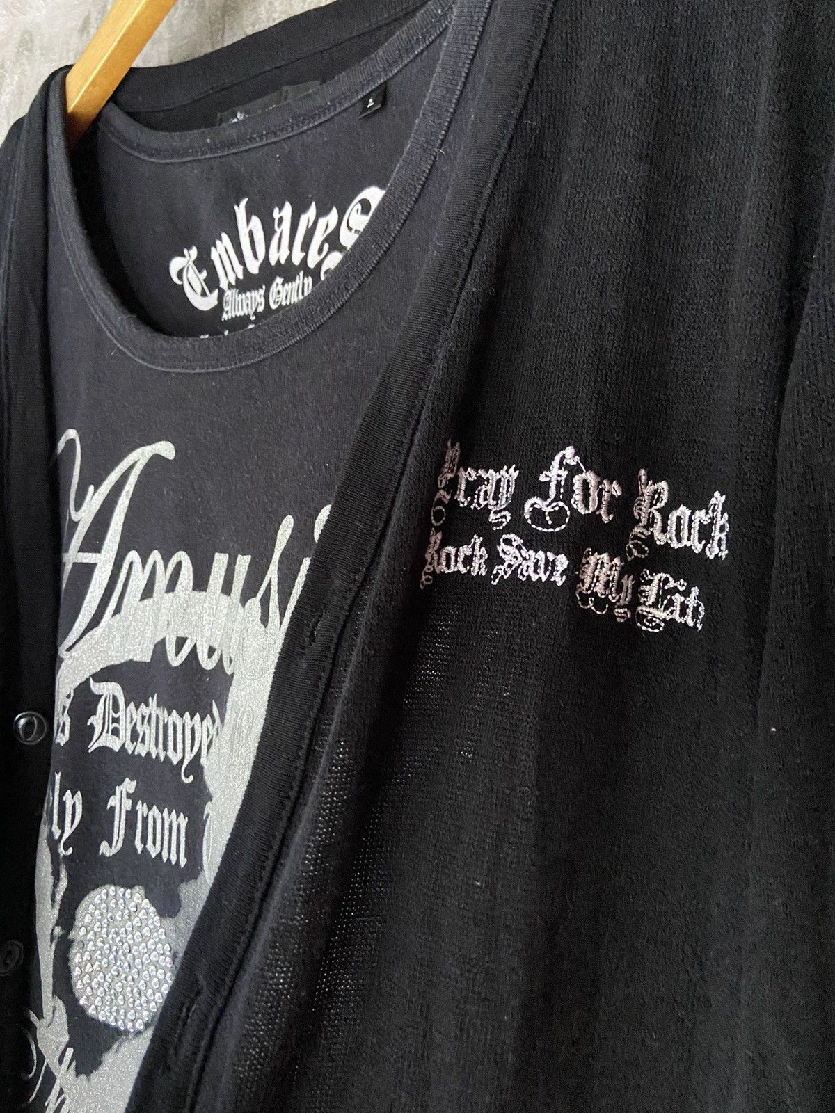 In The Attic IN THE ATTIC KNIT 2 IN 1 EMBARES SKULL TEE Size US M / EU 48-50 / 2 - 7 Thumbnail