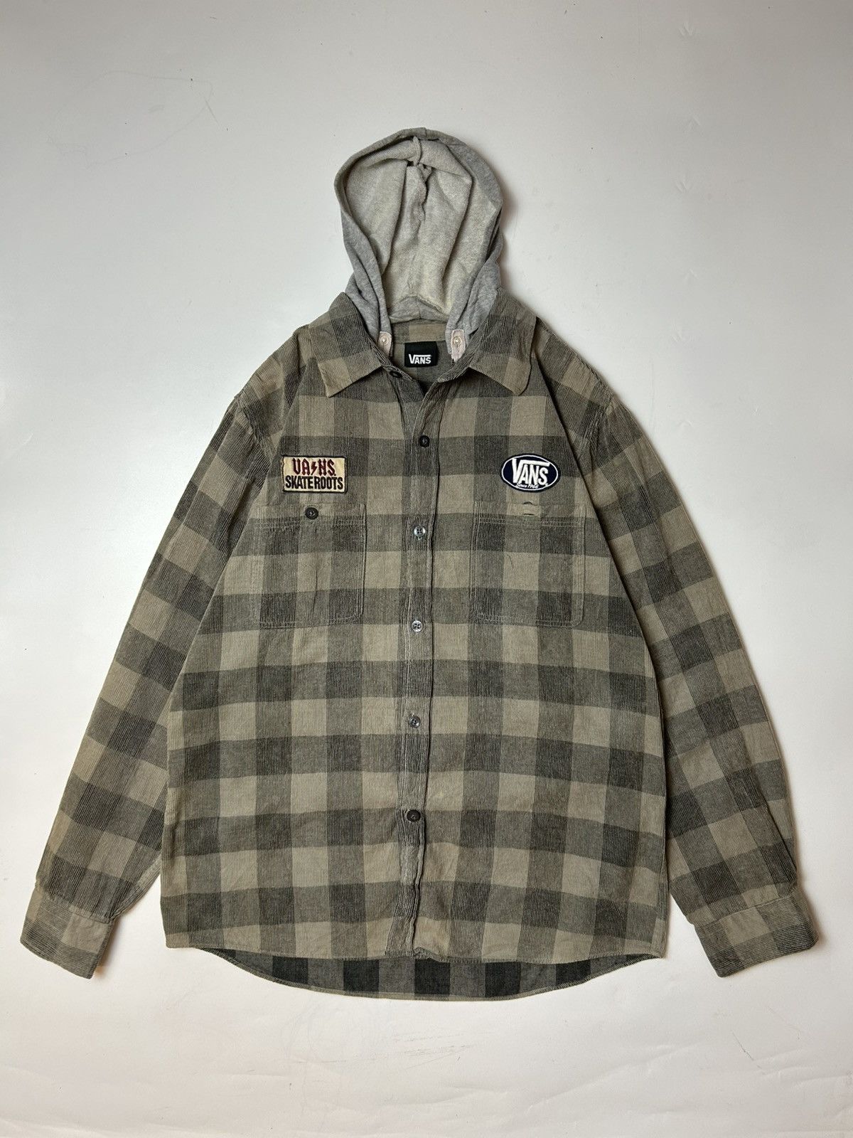 Japanese Brand × Vans VANS PATCHES BUTTON UP SHIRT WITH HOODIE Size US L / EU 52-54 / 3 - 1 Thumbnail