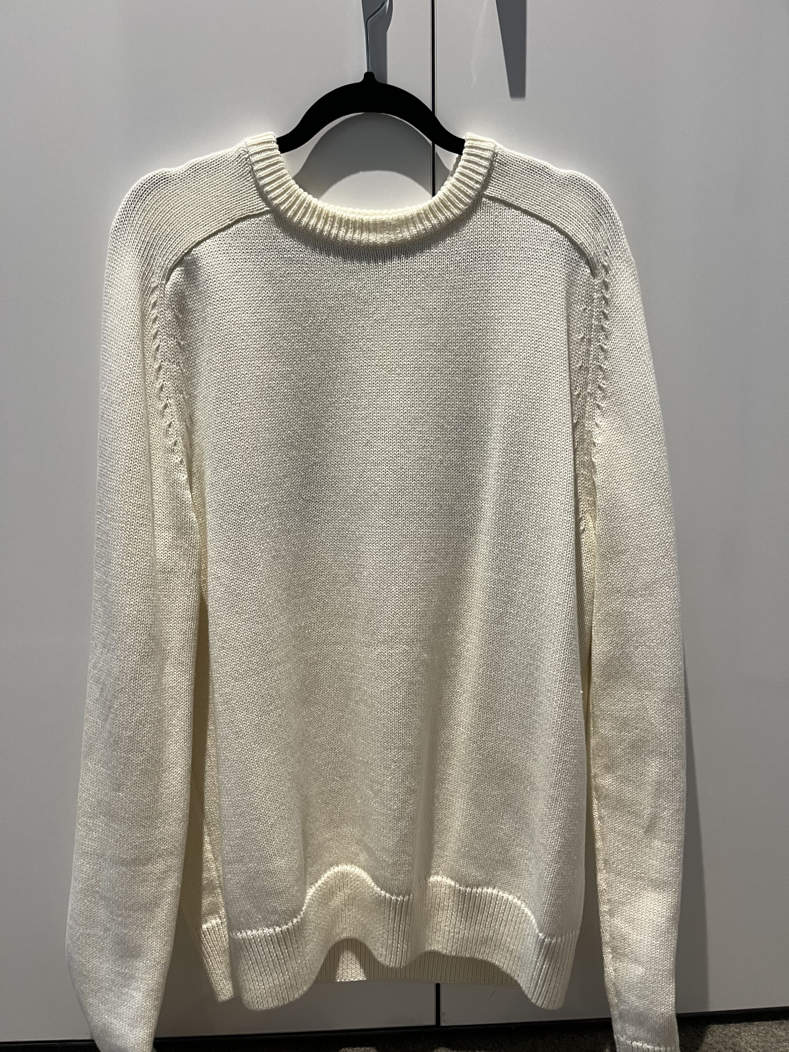 image of Adidas Cotton Sweater in Off White, Men's (Size Small)