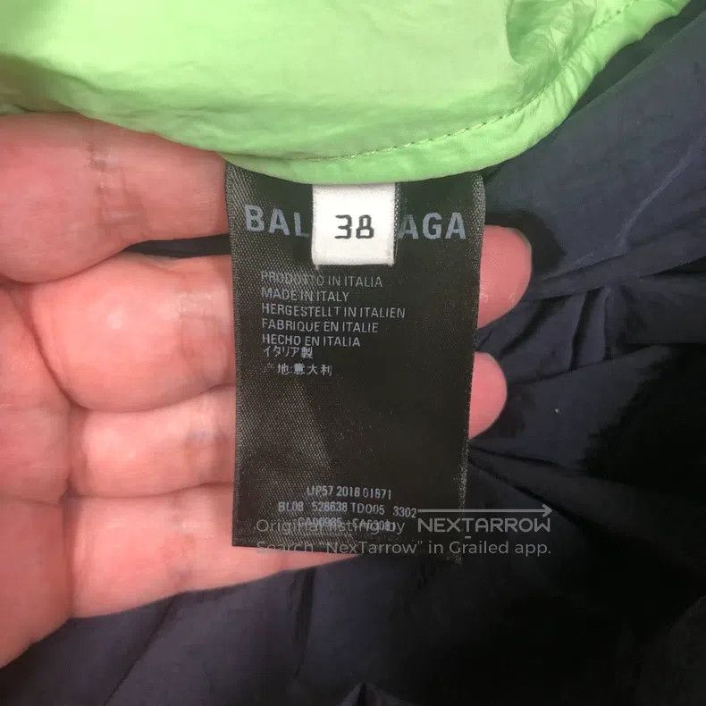Balenciaga Balenciaga Black and Green Color Blocked Windbreaker Size XS / US 0-2 / IT 36-38 - 4 Thumbnail