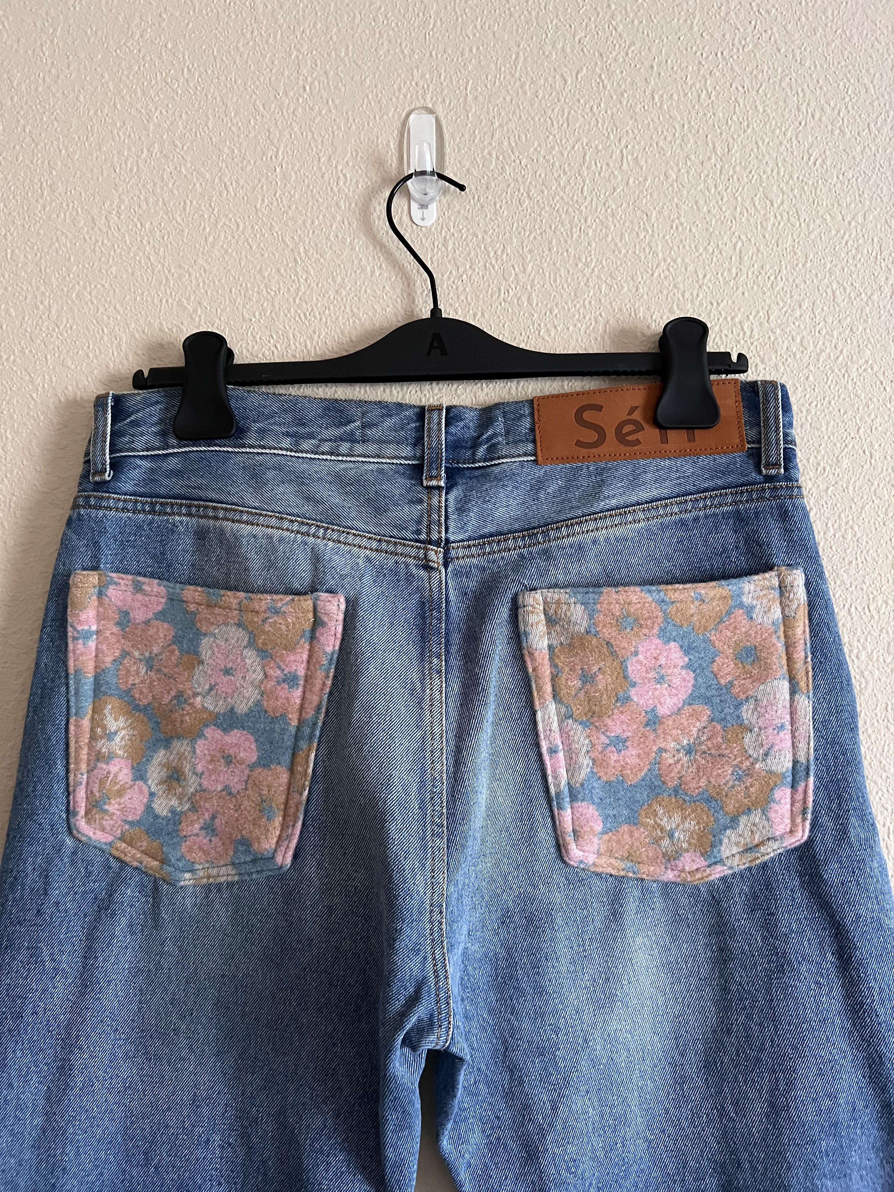 Sefr Sefr Straight Cut Flower Denim Jeans Size US 32 / EU 48 - 6 Thumbnail