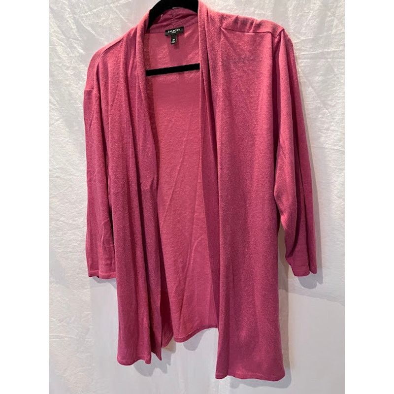 Talbots Talbots Woman Flyaway Open Slub Cardigan Pink 3X Size 3XL / US 20-22 - 4 Thumbnail