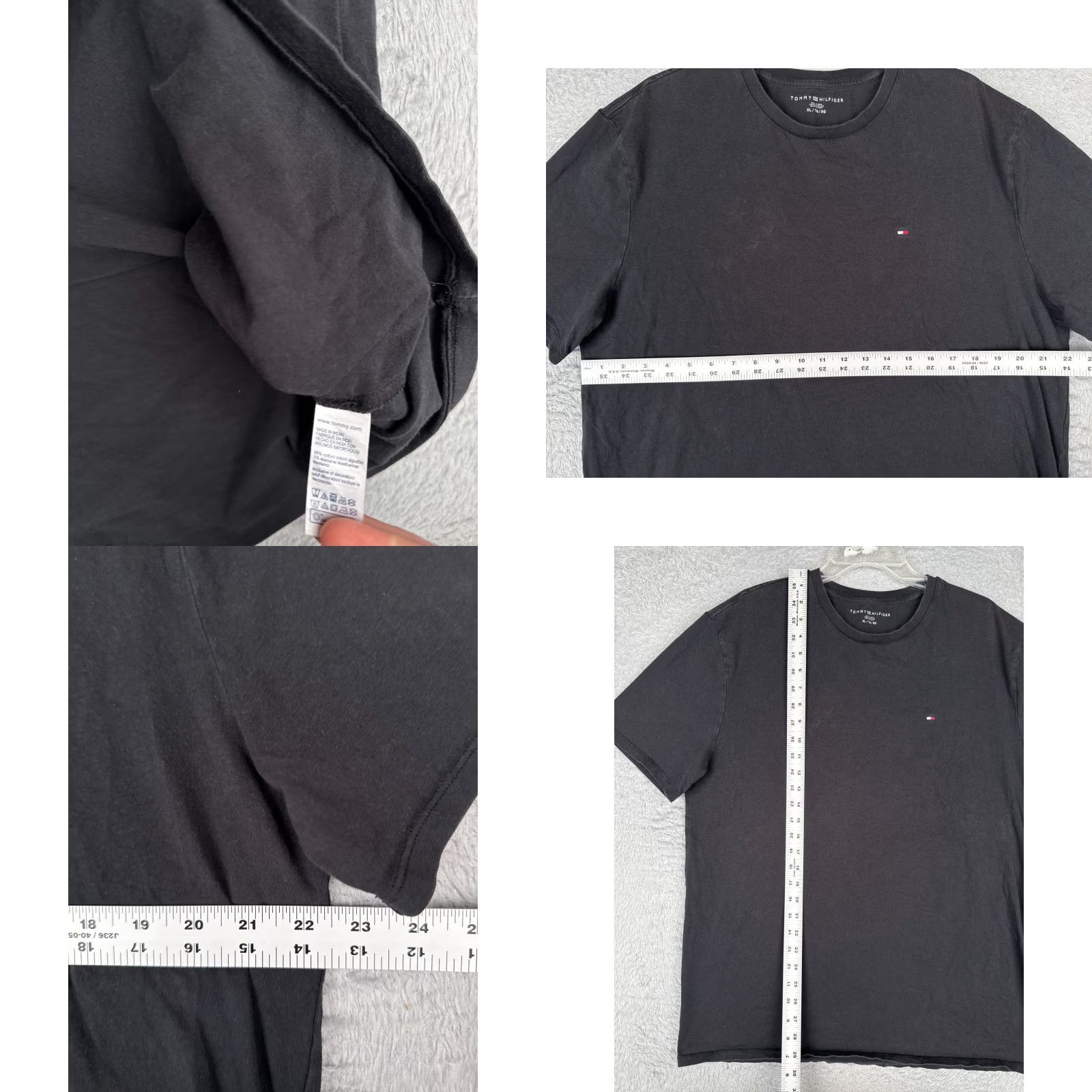 Tommy Hilfiger Tommy Hilfiger Shirt Adult XL Black Short Sleeve Crew Cotton Blend Logo Size US XL / EU 56 / 4 - 8 Thumbnail