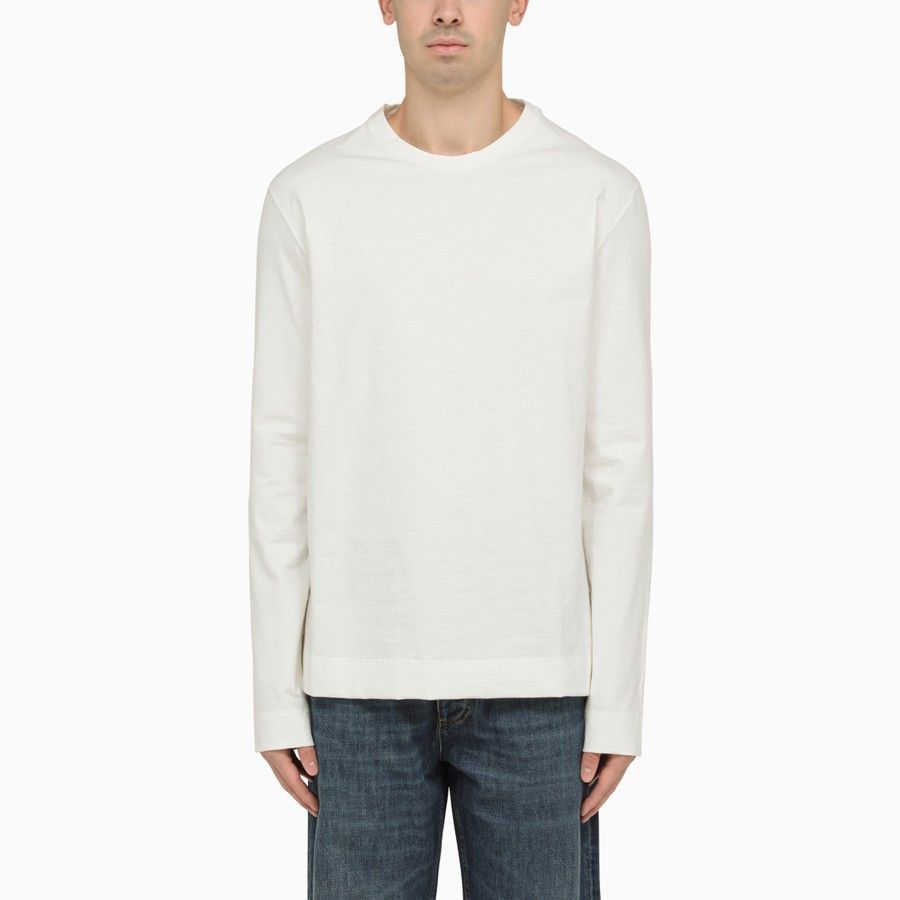 image of Jil Sander O1D2Blof0424 Crew-Neck Sweater In White, Men's (Size Medium)