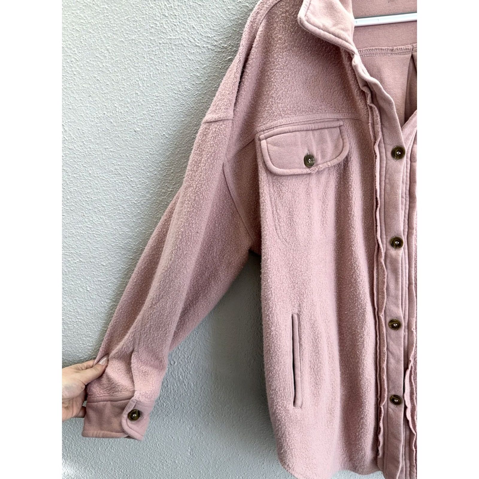 Vintage VINTAGE Altar'd State Womens Shacket Plaid Pink Oversized Button Up Mid-Length Jacket Womens Size L / US 10 / IT 46 - 2 Thumbnail