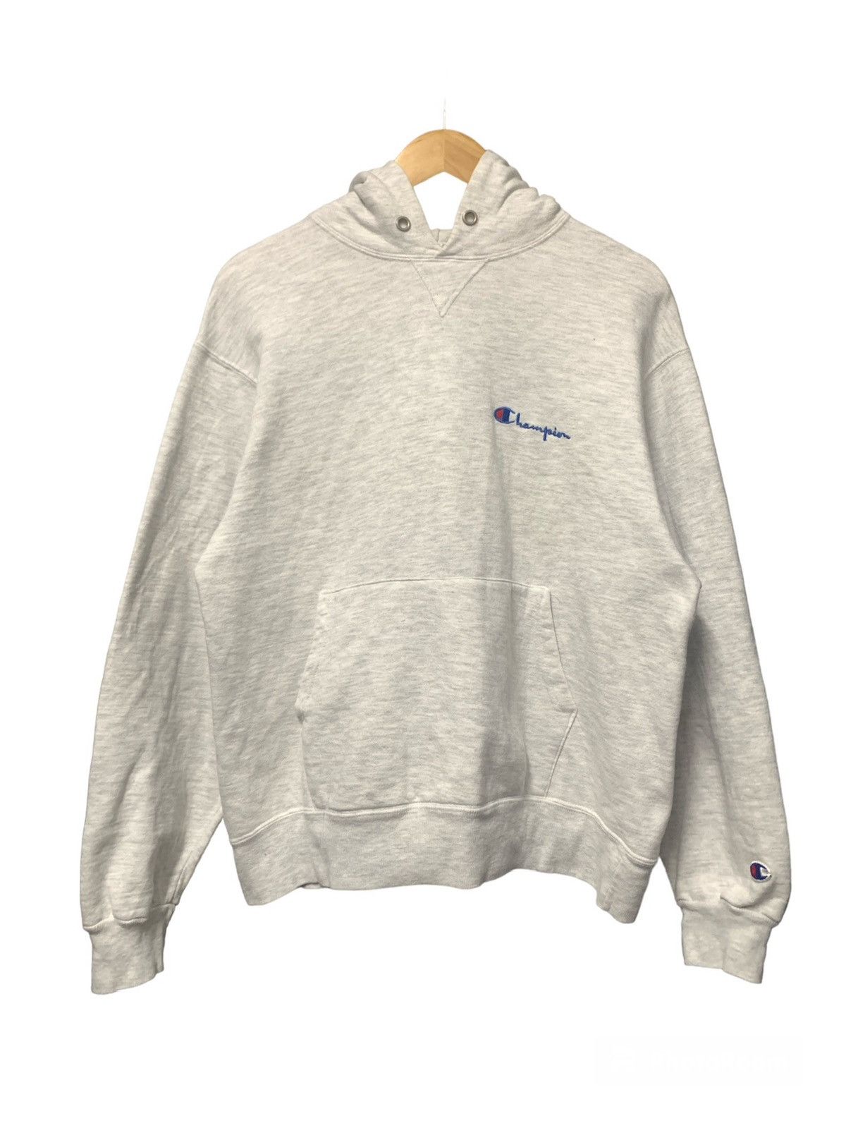 image of Vintage 70's Champion Heather Grey Pullover Hoodie in Heaher Gray, Men's (Size Large)