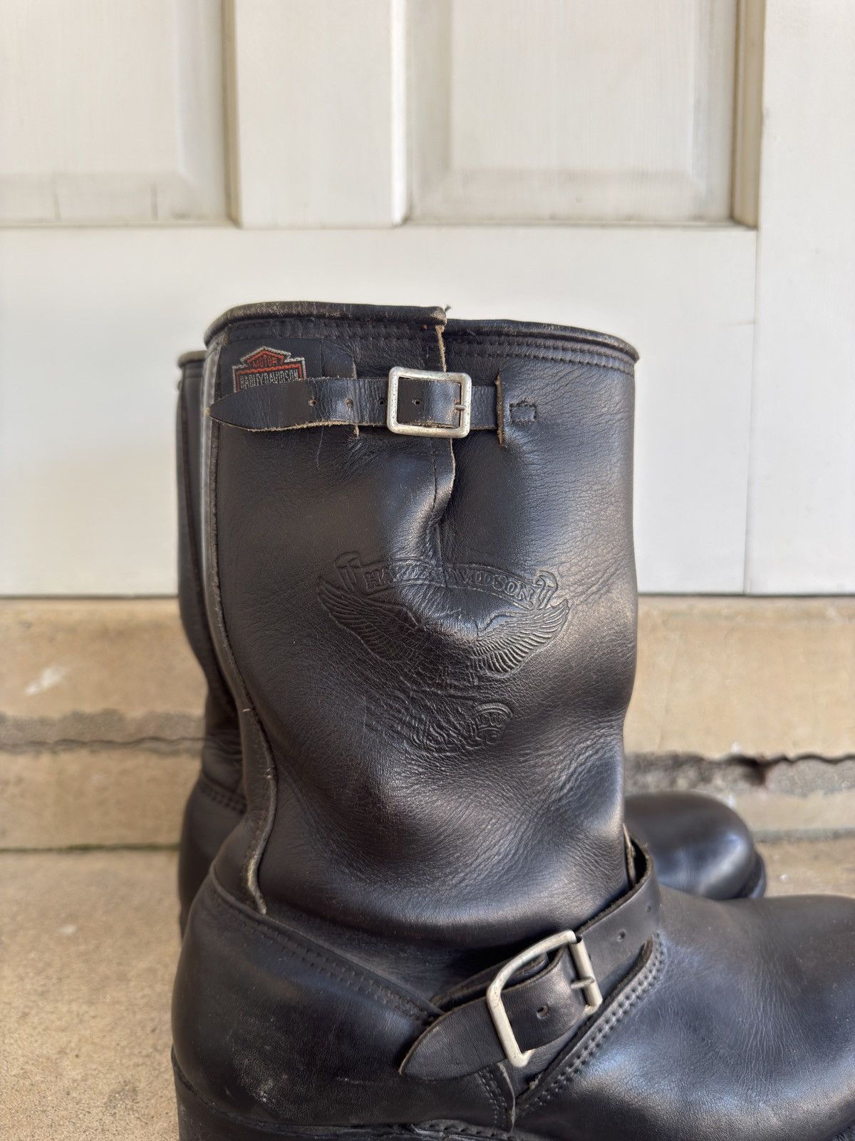 Harley Davidson Vintage Black Biker Engineer Boots Size US 9.5 / EU 42-43 - 5 Thumbnail