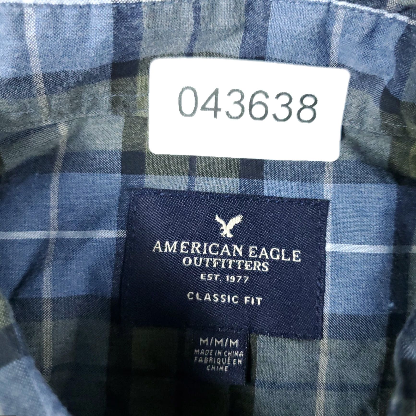 American Eagle Outfitters American Eagle Casual Button-Up Shirt Mens Medium Blue Green Plaid Long Sleeve Size US M / EU 48-50 / 2 - 6 Thumbnail