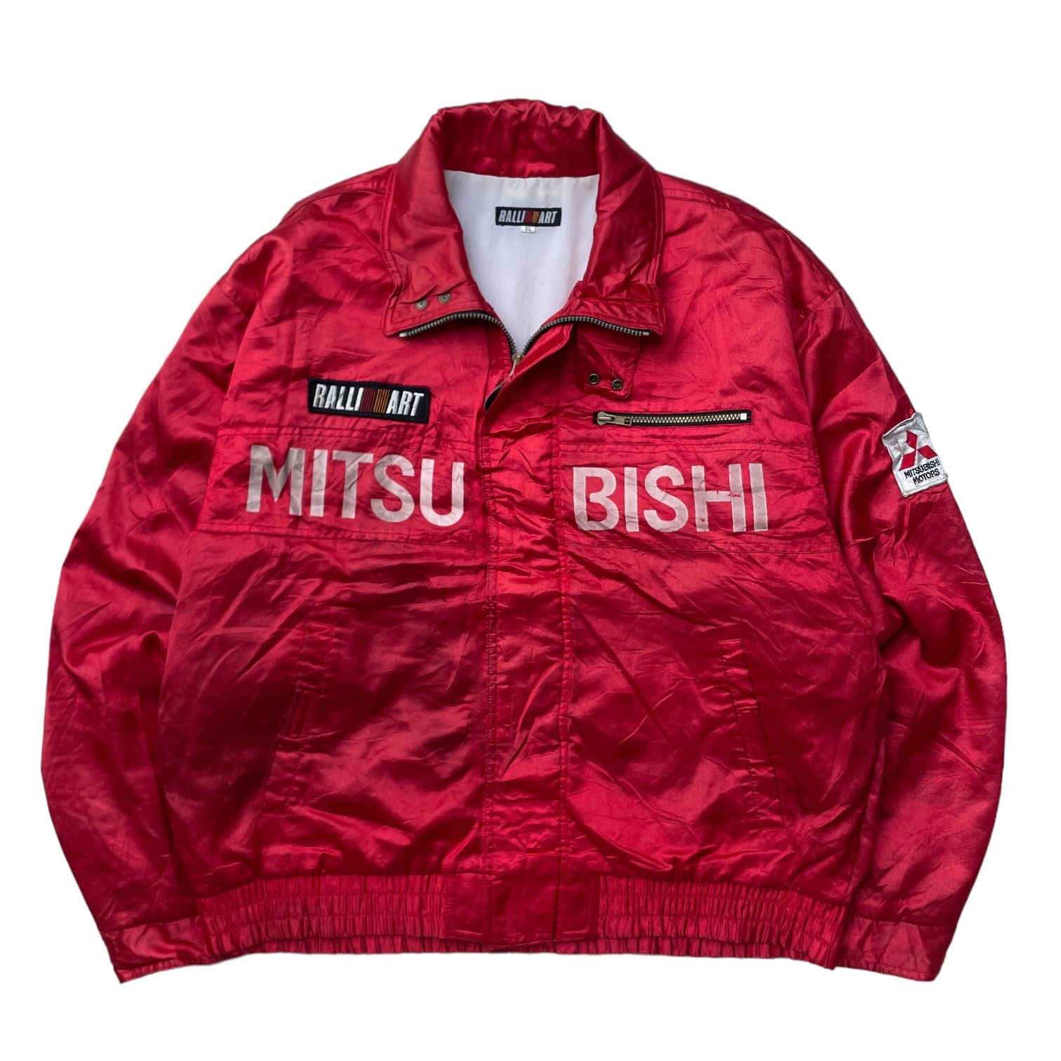 image of Vintage Mitsubishi Ralliart Racing Team Jacket in Red, Men's (Size 2XL)