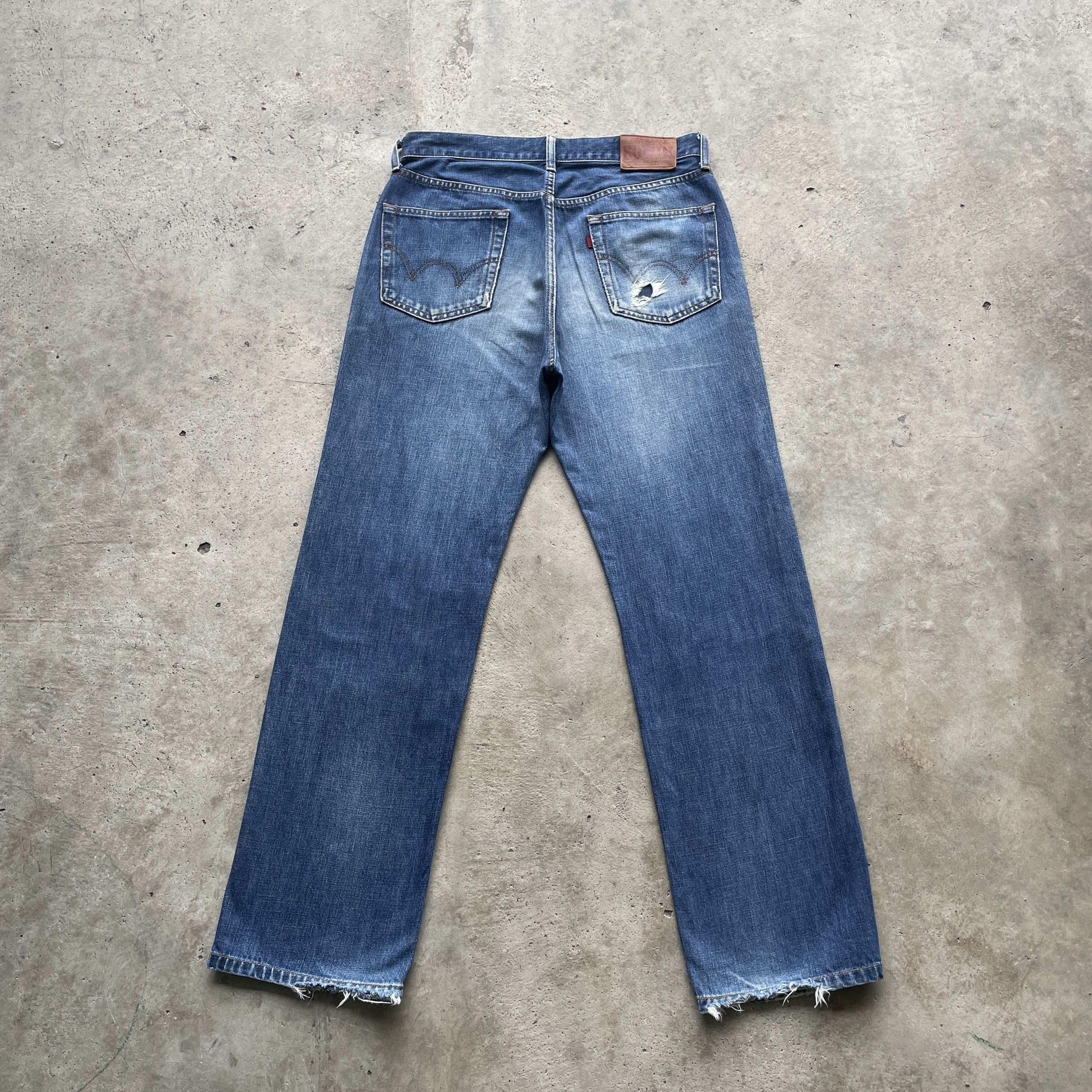 Edwin × Japanese Brand W31 VINTAGE EDWIN 503 JEANS FADED DENIM DISTRESSED PANTS Size US 31 - 11 Thumbnail