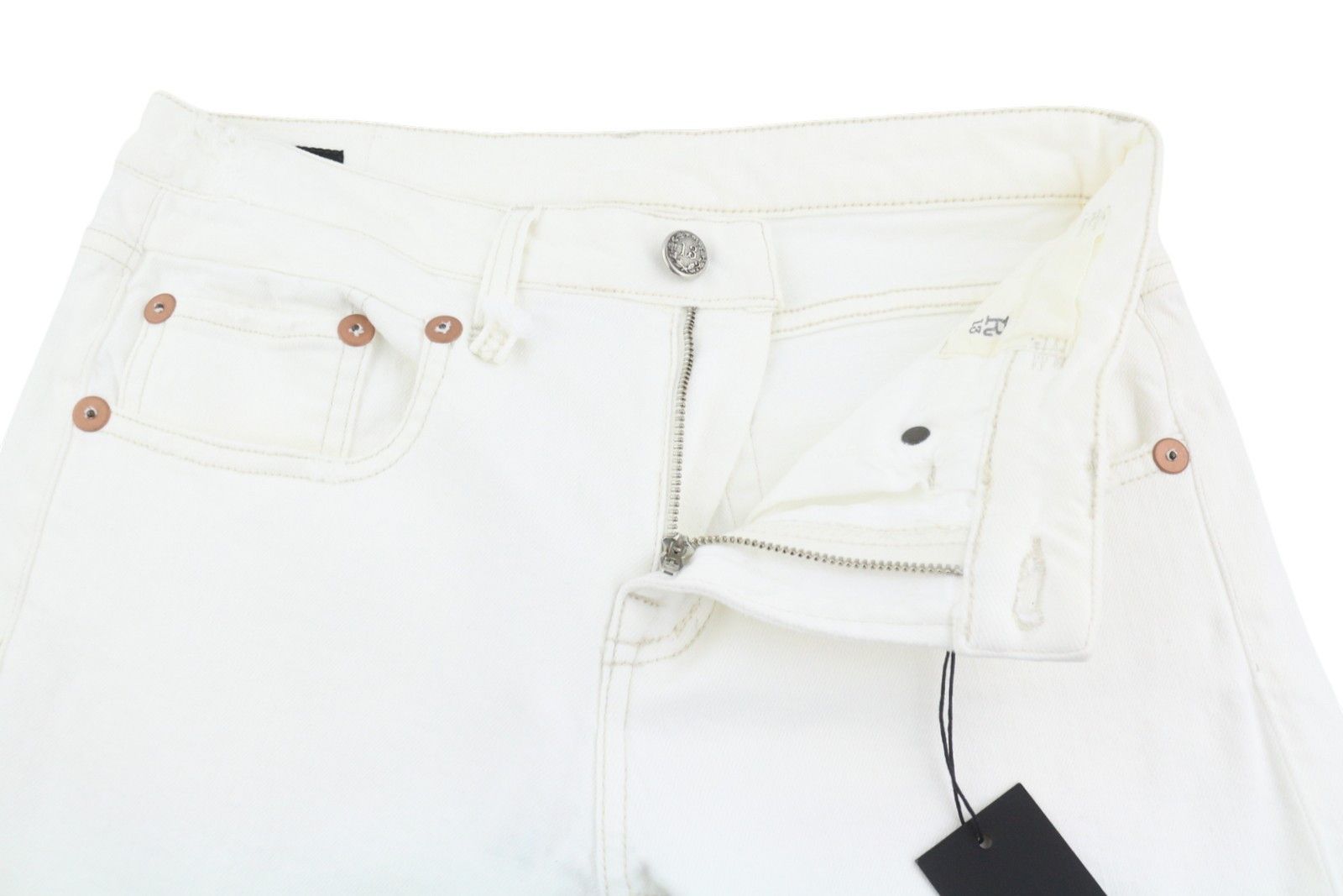 R13 TOBY BOY 26 Aerin White Stretch Low Rise Jeans 88827 Size 26" / US 2 / IT 38 - 5 Thumbnail