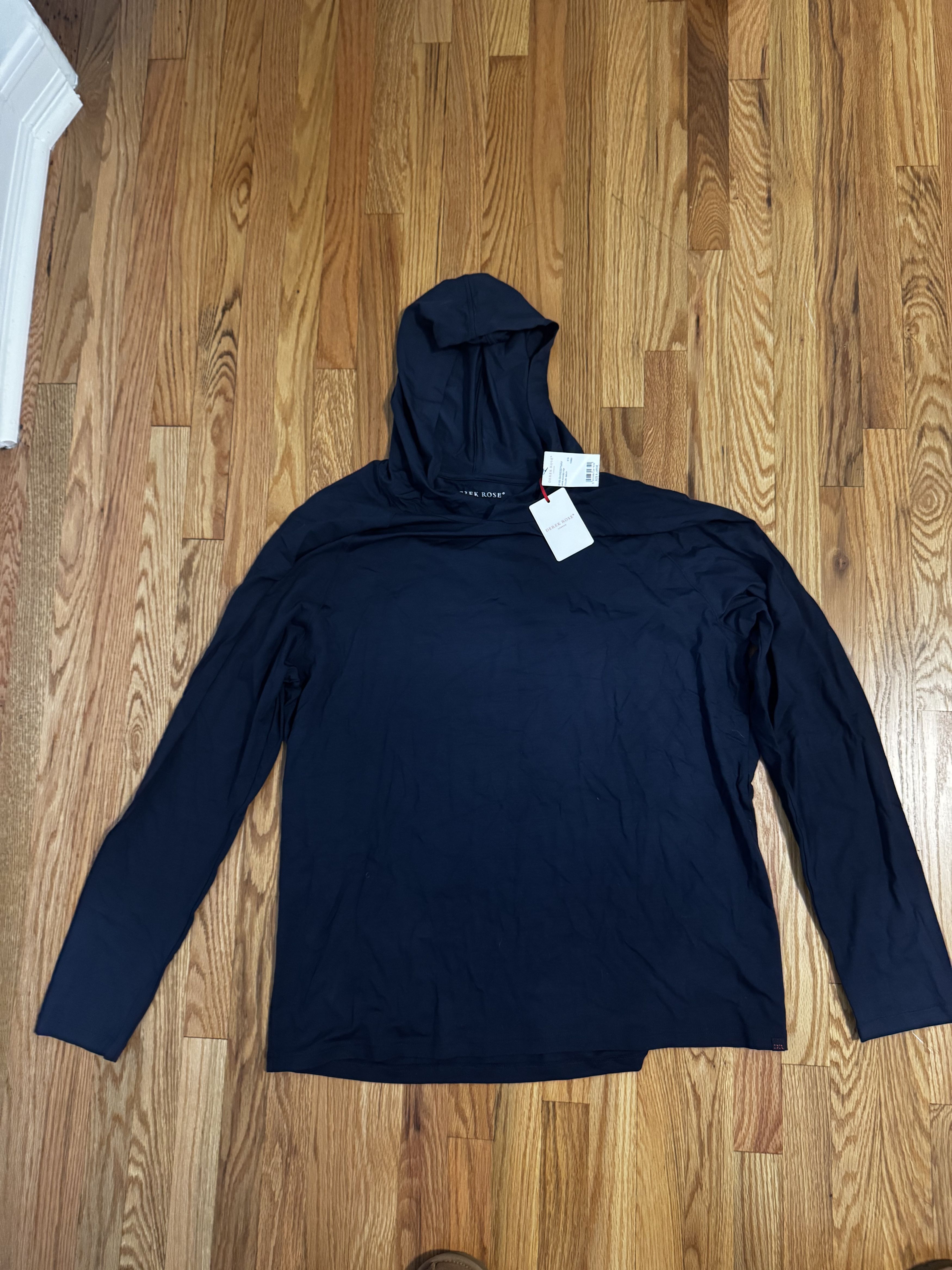Derek Rose Derek Rose Designer Men's Pullover Hoodie - Navy - Size XL Size US XL / EU 56 / 4 - 1 Thumbnail
