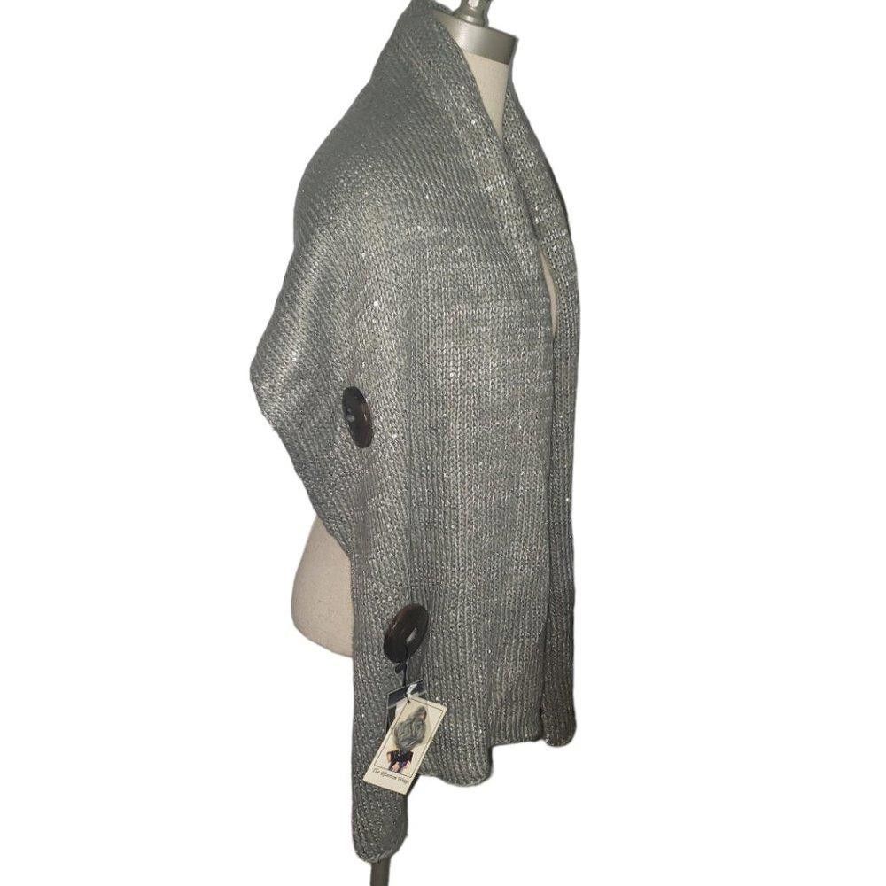 Designer CT824 Riverton Wrap NWT Gray with Silver Sequins Size ONE SIZE - 3 Thumbnail