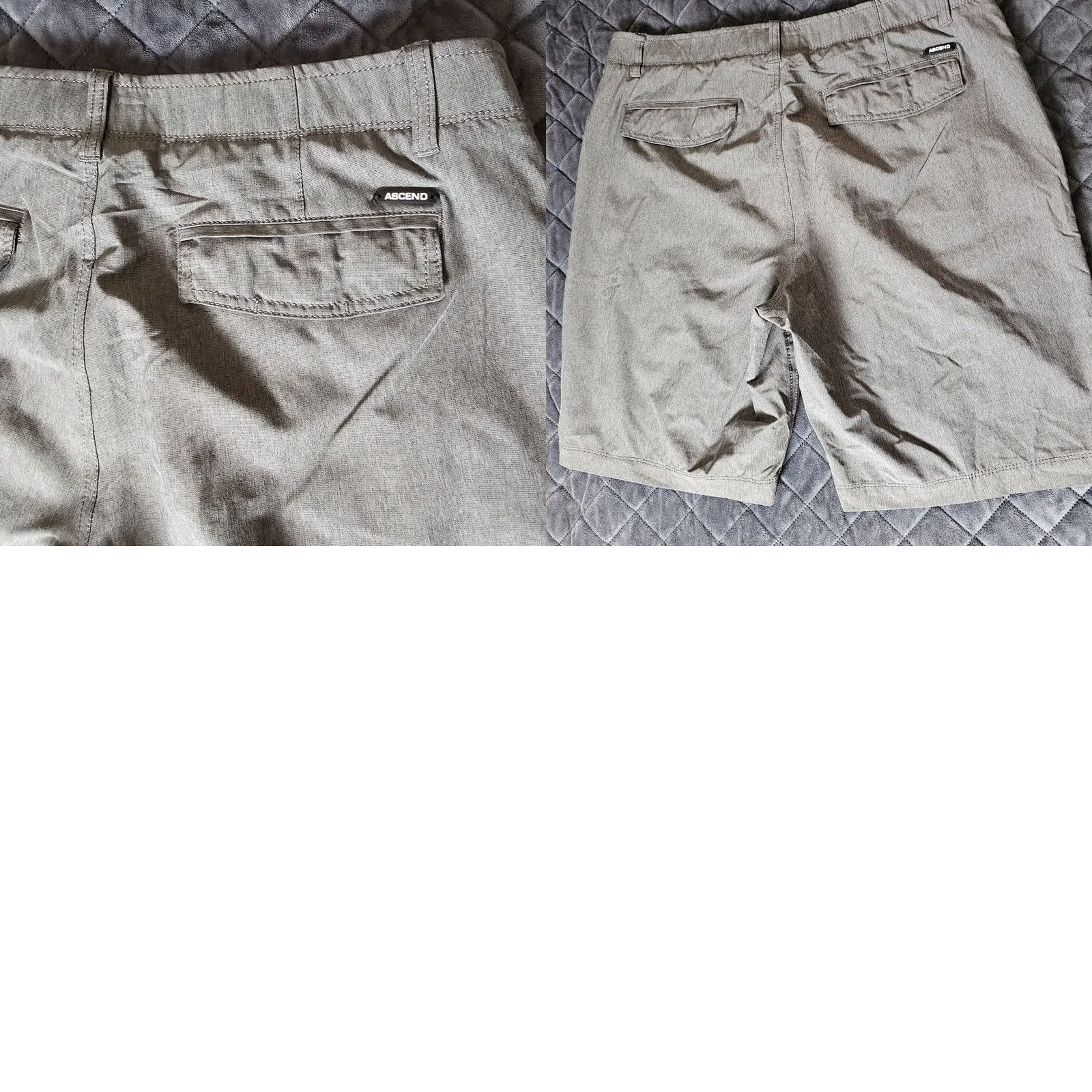 ASCENO Ascend Mens Cargo Shorts 36x9 Gray Flat Front Pockets Outdoor Summer 9 In Inseam Size US 36 / EU 52 - 8 Thumbnail