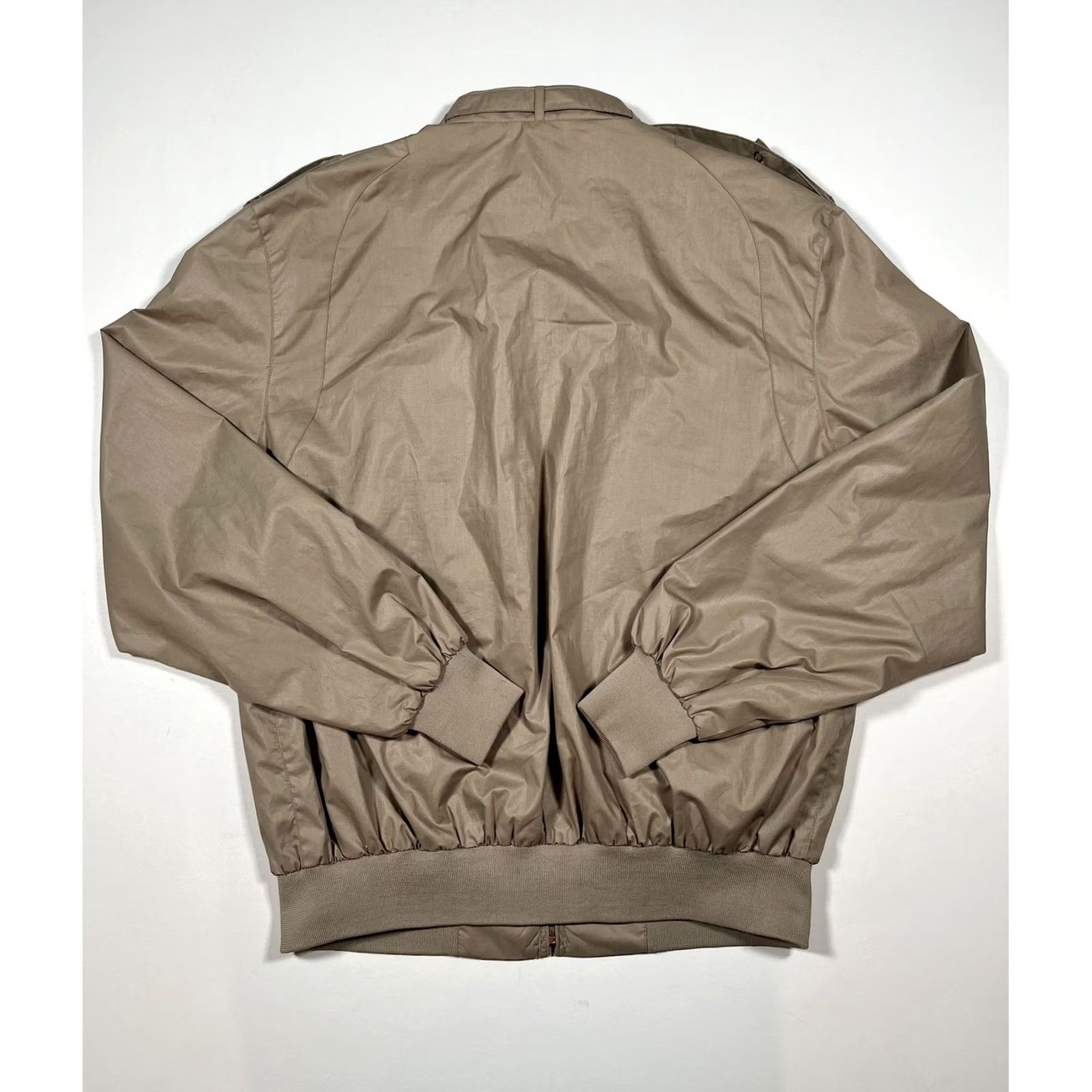 Members Only VINTAGE Members Only Jacket Mens XLT Tan Beige Bomber Zip Front Knit Cuffs Epaulets 65% Polyester 35% Cotton Hong Kong Size US XL / EU 56 / 4 - 2 Thumbnail