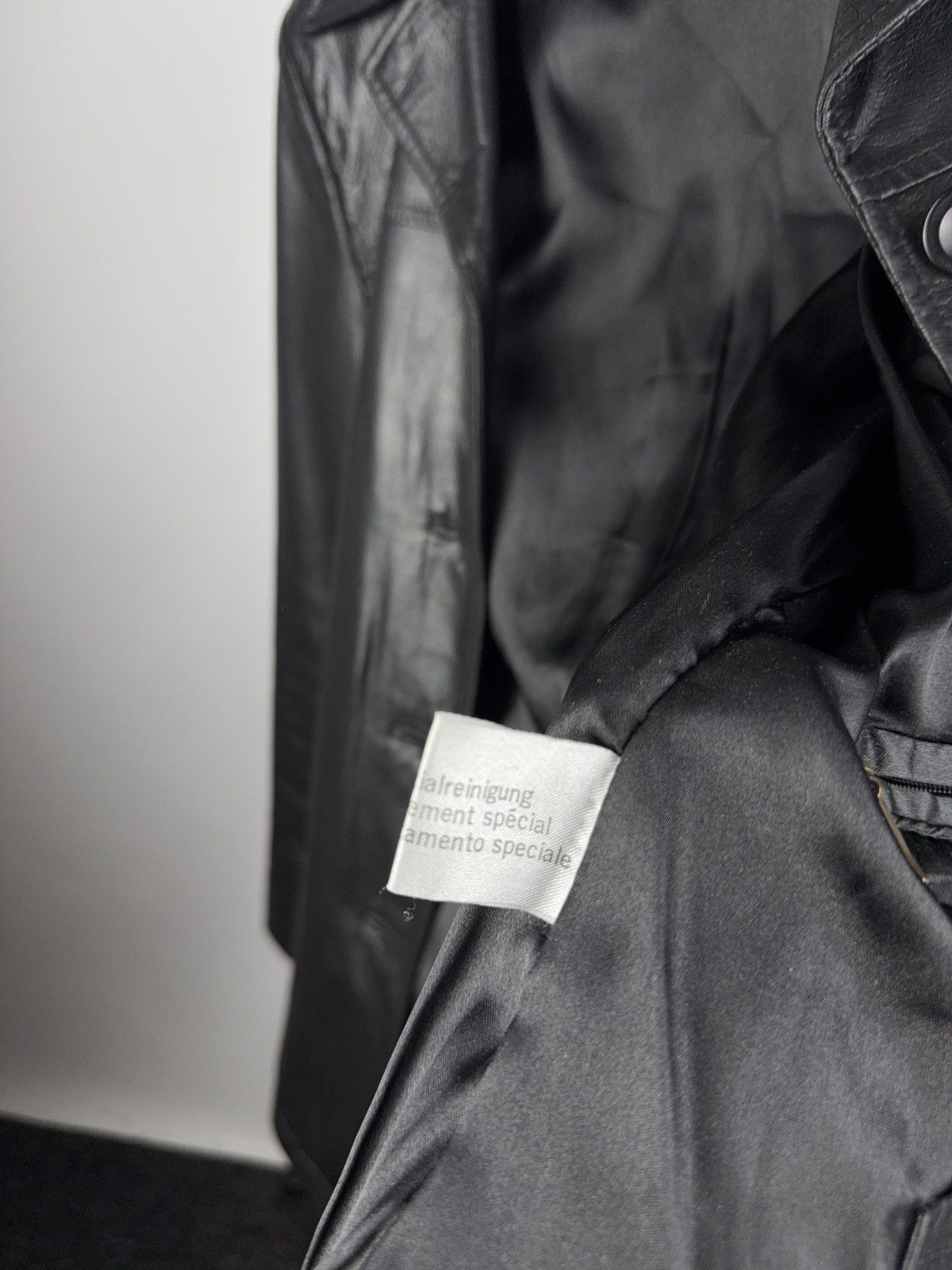 Leather × Vintage Vintage Leather Coat Minimal Black Blazer Jacket Y2K 90s Size M / US 6-8 / IT 42-44 - 11 Thumbnail