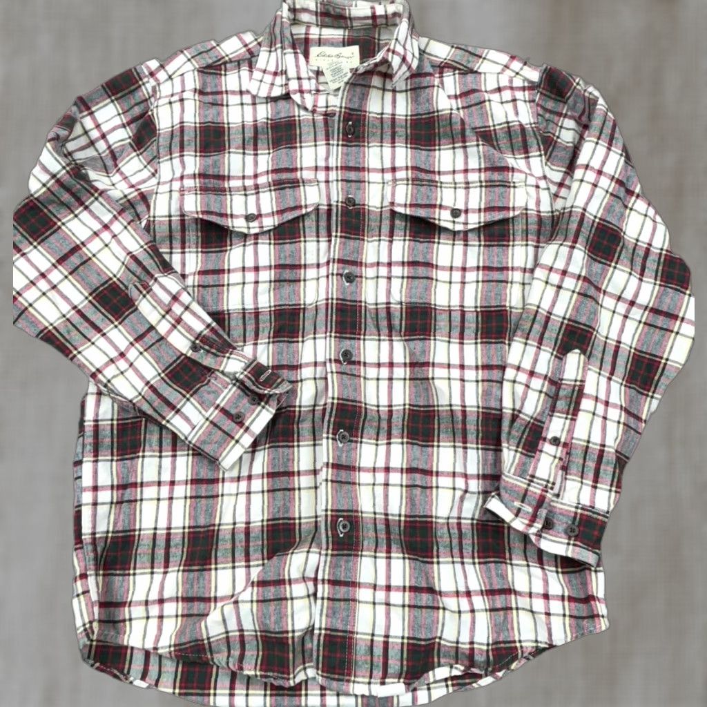 Eddie Bauer VINTAGE Eddie Bauer Flannel Shirt Men Small White Red Plaid Button Up Camp Hiking Adult Size US S / EU 44-46 / 1 - 1 Thumbnail