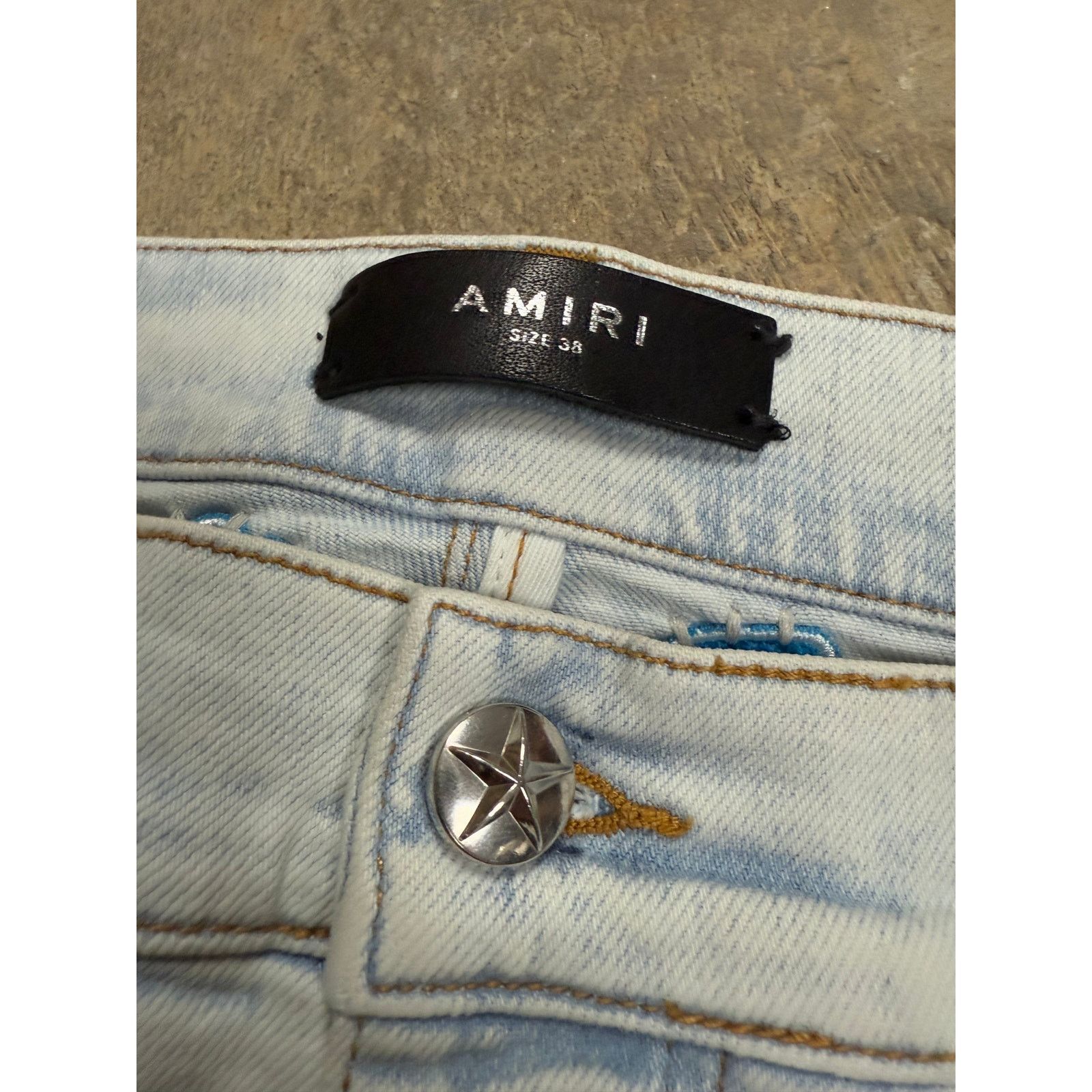 Amiri Amiri Chemist Jeans Light Wash White Stars Used 38 Size US 38 / EU 54 - 2 Thumbnail