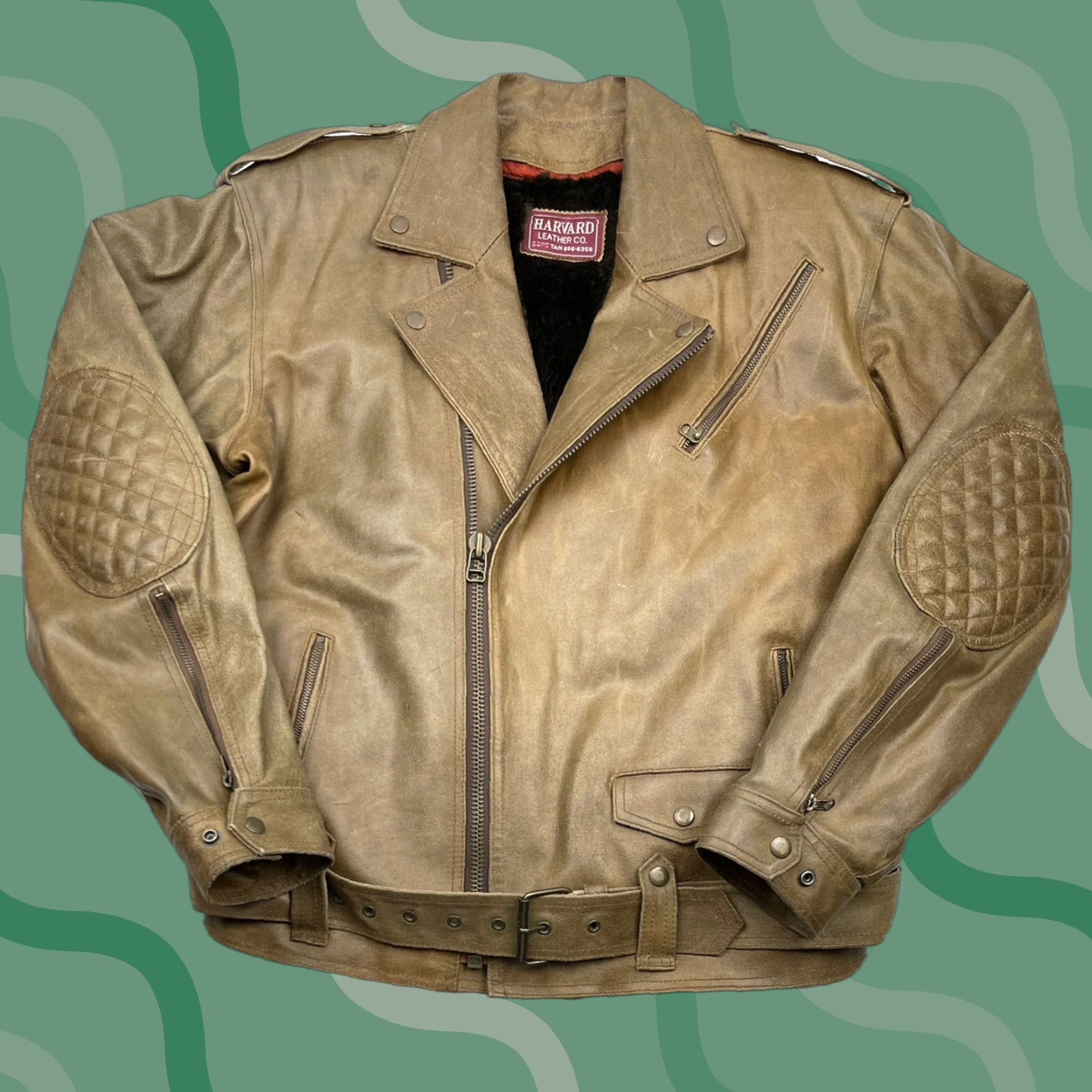 Vintage Harvard Leather Co. Leather Motorcycle Jacket Mens XL Cafe Zip Padded Riding Side Zip Lined Soft Size US XL / EU 56 / 4 - 1 Thumbnail