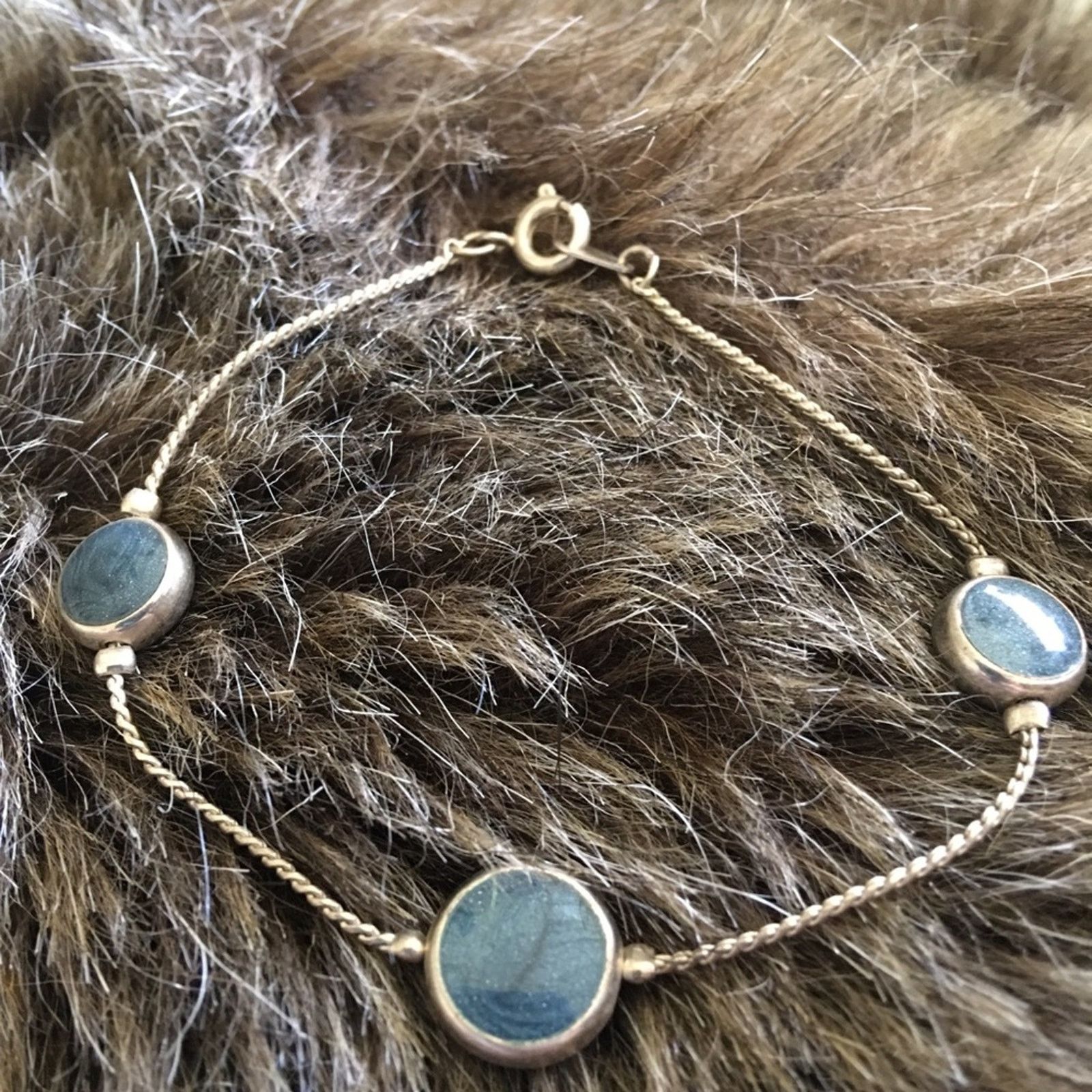 Vintage Vintage silver tone chain blue enamel bracelet Size ONE SIZE - 1 Thumbnail