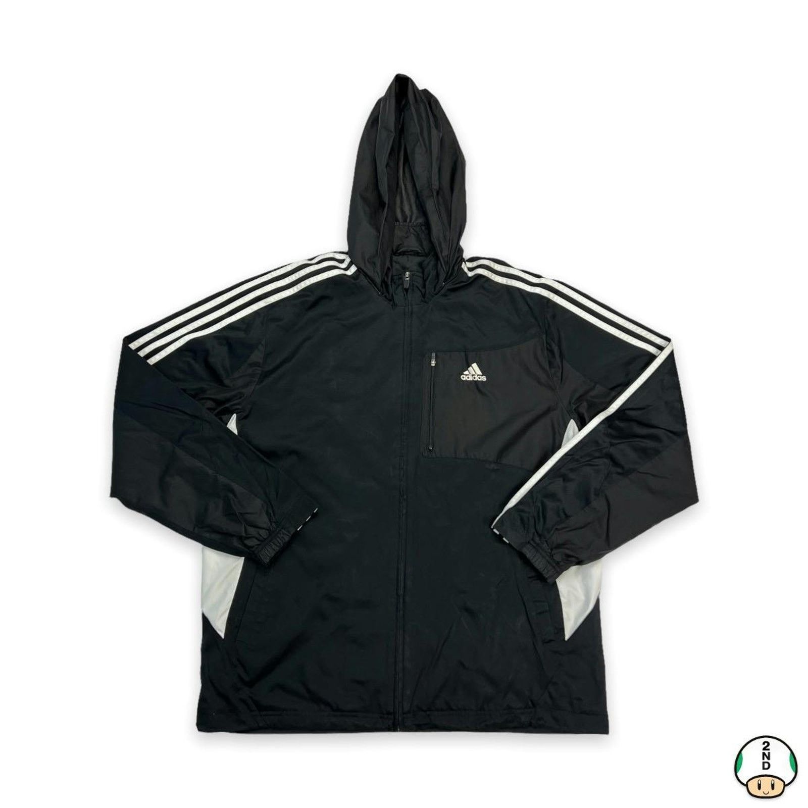 Adidas × Vintage Adidas Jacket XL Stripe Spell Out Lightweight Windbreaker Size US XL / EU 56 / 4 - 1 Thumbnail