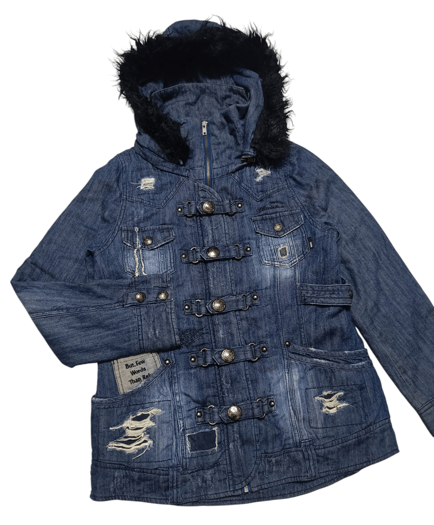 Japanese Brand BACKS Classic Punk Steampunk Japanese Bandage Denim Jacket Size US M / EU 48-50 / 2 - 4 Thumbnail