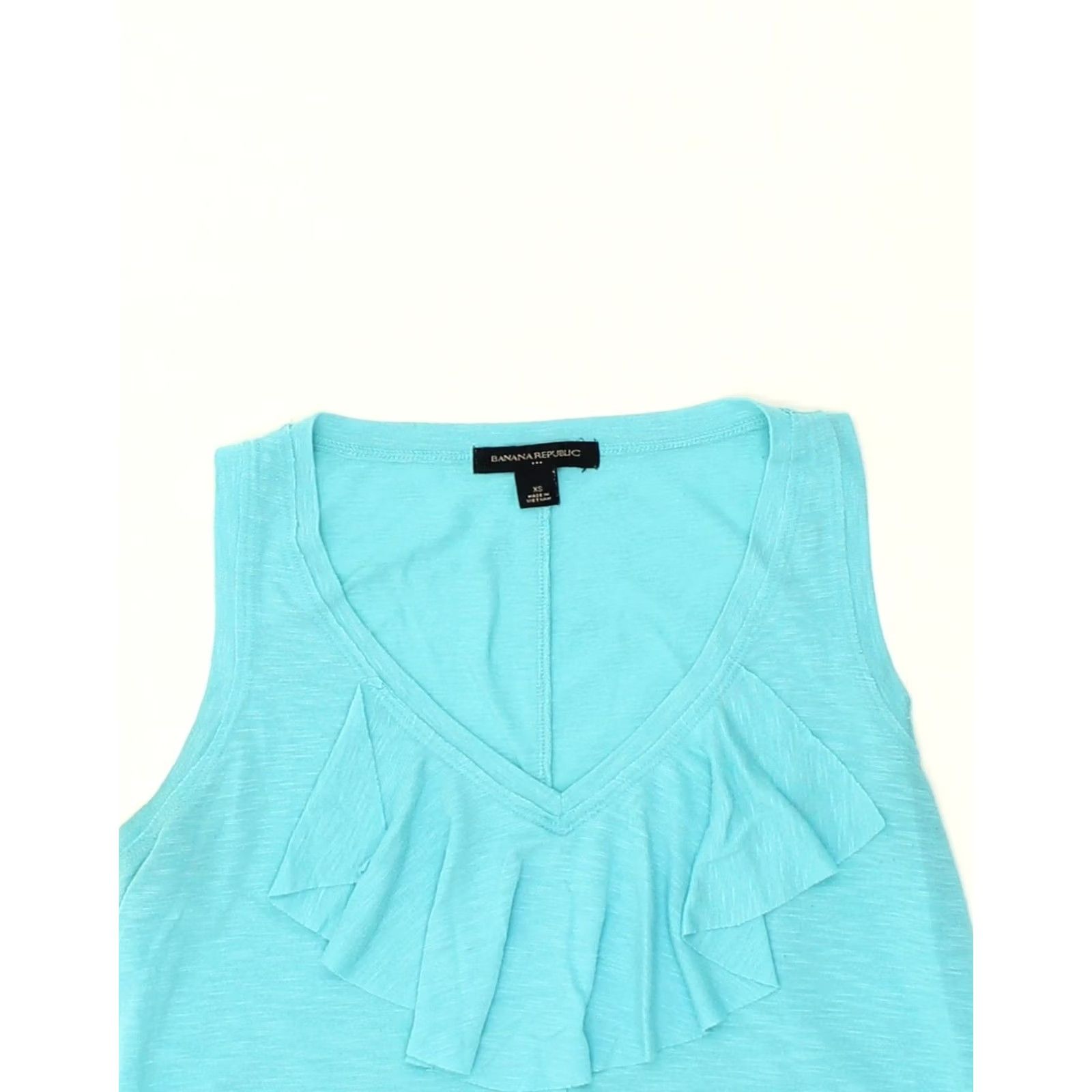 Banana Republic VINTAGE Banana Republic Womens Vest Top UK 6 XS Turquoise Polyester JL03 Size XS / US 0-2 / IT 36-38 - 3 Thumbnail