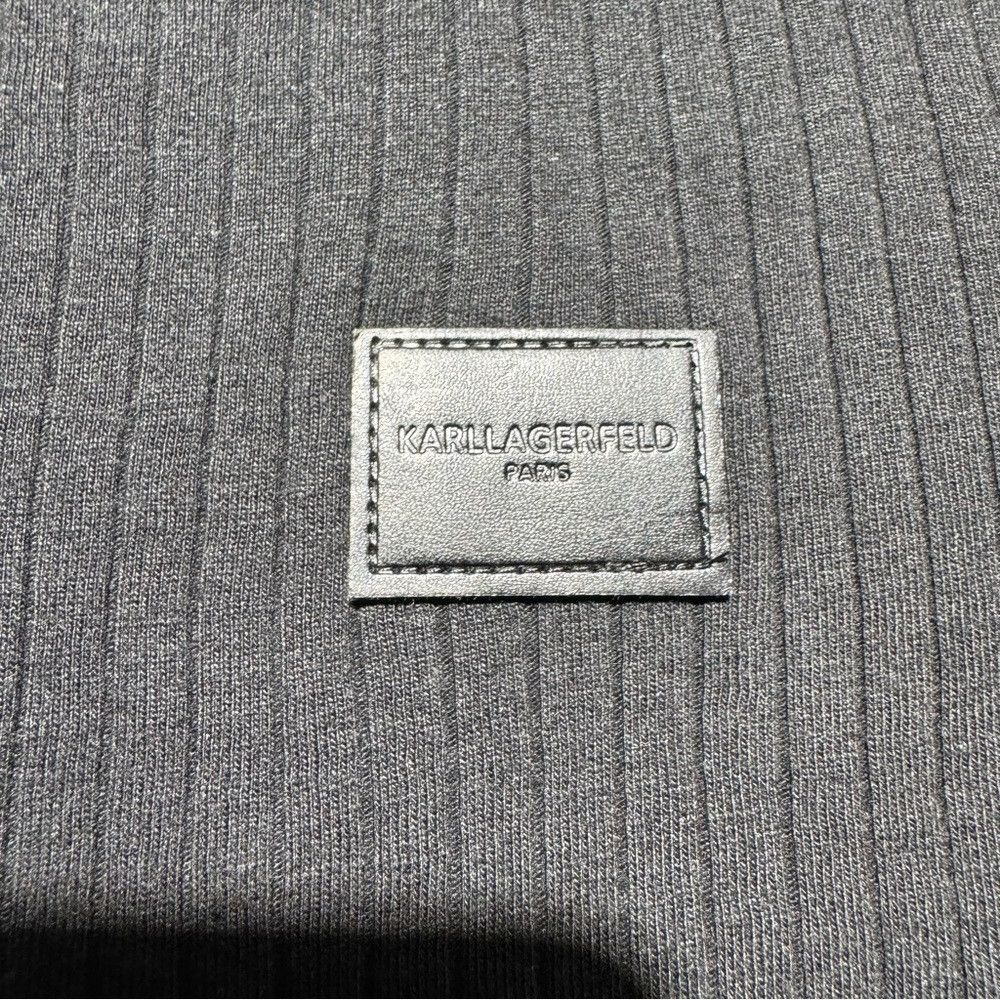 Karl Lagerfeld NWT New Karl Lagerfeld Paris Cotton Blend Black Rib Knit Po Size US L / EU 52-54 / 3 - 5 Thumbnail