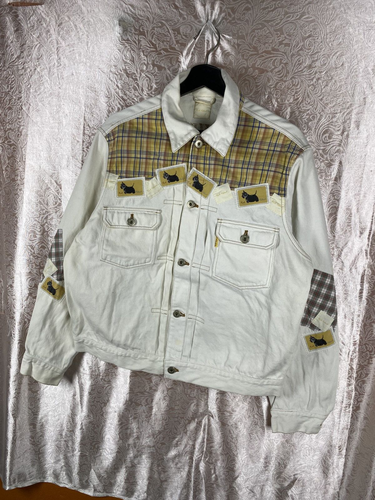 Karl Helmut Vintage Karl Helmut Patchwork Denim Jacket White Japanese Size US M / EU 48-50 / 2 - 4 Thumbnail
