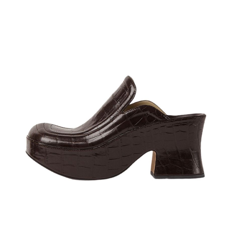 Bottega Veneta o1mle0325 Wedge Pumps Alligator Pop Calf in Brown Size US 8 / IT 38 - 2 Thumbnail