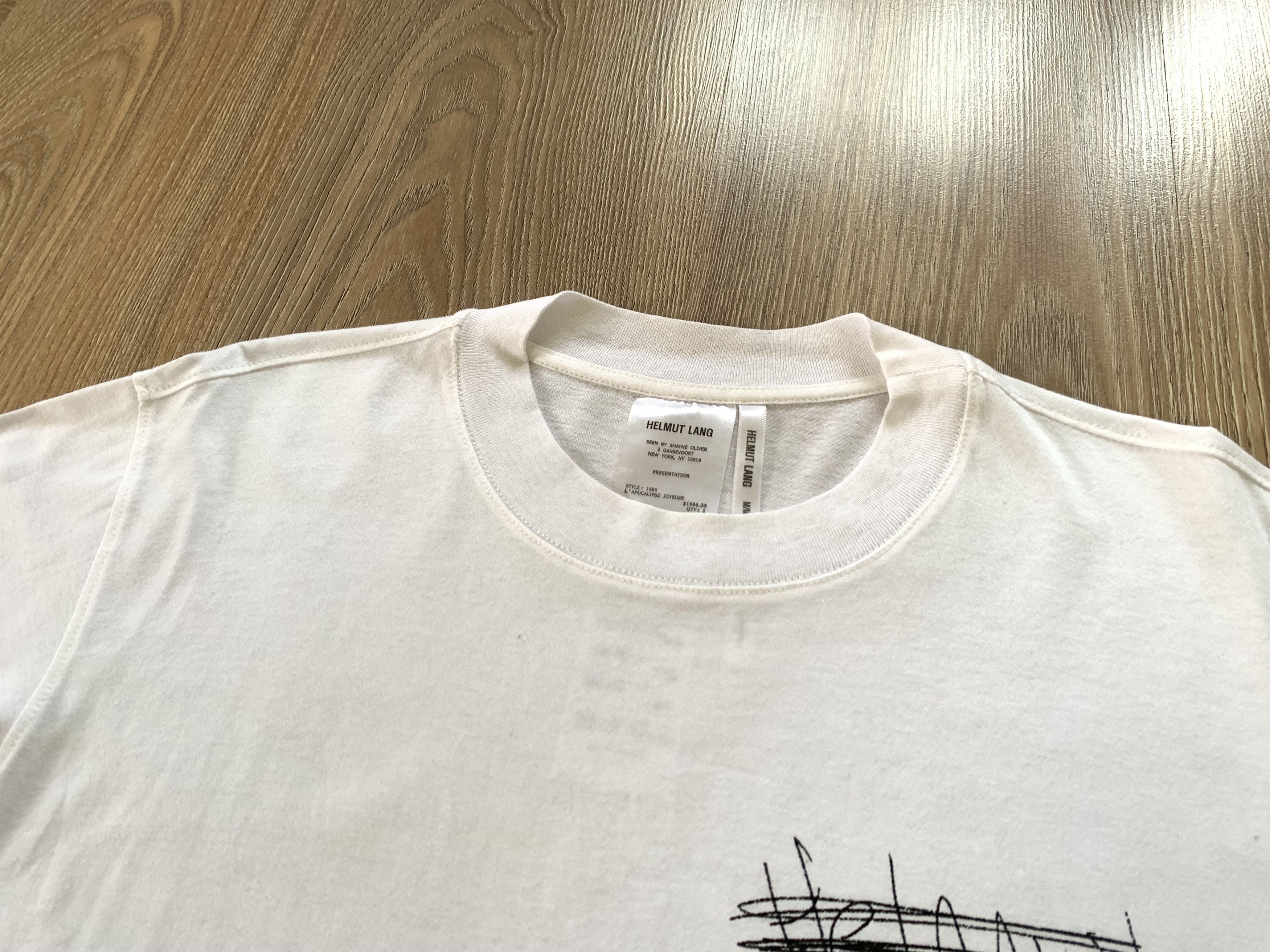 Helmut Lang Helmut Lang Puppy Drawing Printed T Shirt Size US L / EU 52-54 / 3 - 4 Thumbnail