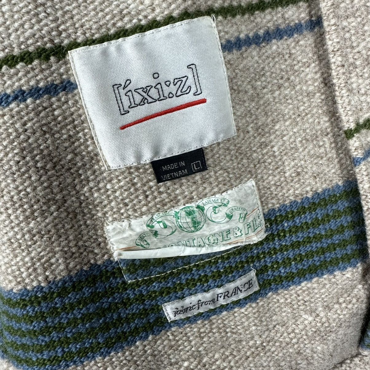 Japanese Brand IXIZ HOODIE STRIPED WOOL LONG JACKET Size US L / EU 52-54 / 3 - 9 Thumbnail