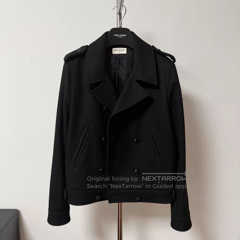 Saint Laurent Paris Saint Laurent Paris Double-Breasted Wool Navy Blazer i Size US S / EU 44-46 / 1 - 1 Thumbnail