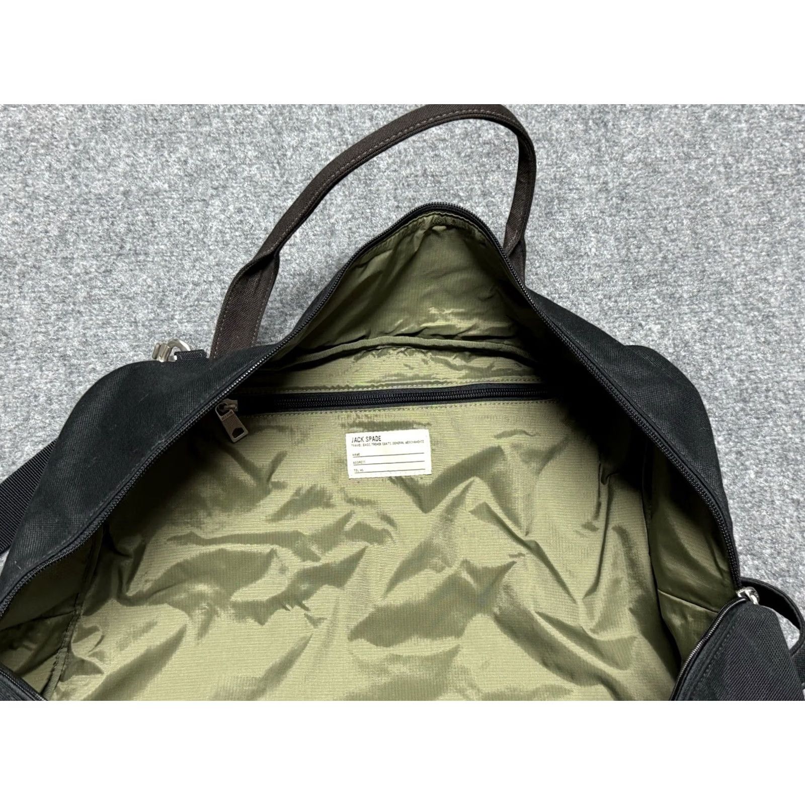 Vintage JACK SPADE Duffle Bag Black Medium Canvas Overnight Weekend Luggage Classic Size ONE SIZE - 6 Thumbnail