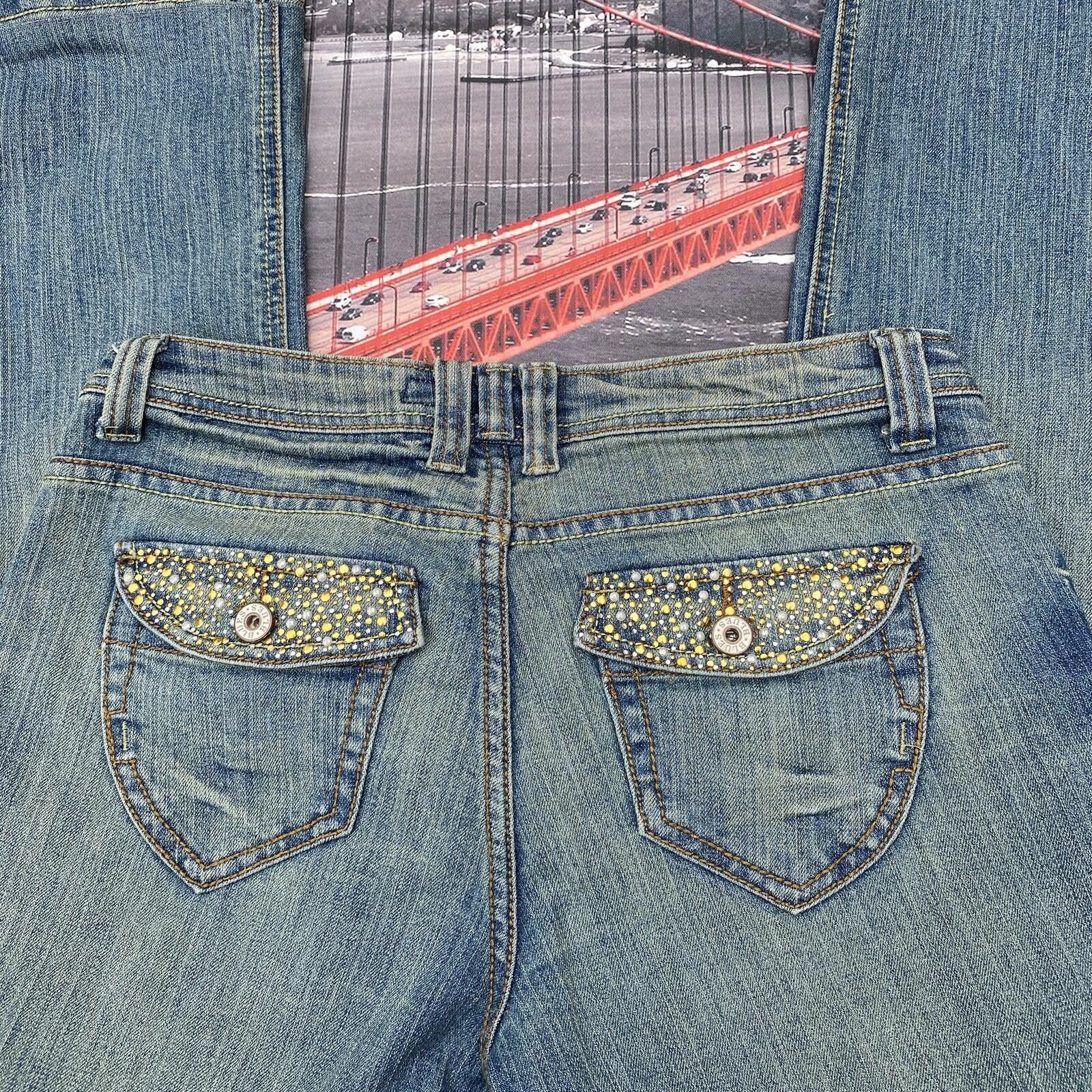 Other VTG Y2K Baccini Women’s Size 6 Jeans Rhinestone Distressed Size 28" / US 6 / IT 42 - 4 Thumbnail