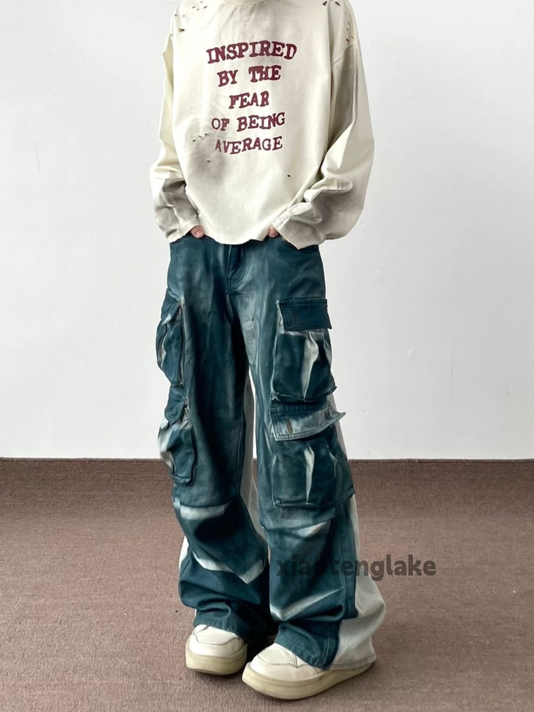 Jean × Vintage washed faded utility skate hiphop loose baggy cargo jeans Size US 30 / EU 46 - 4 Thumbnail
