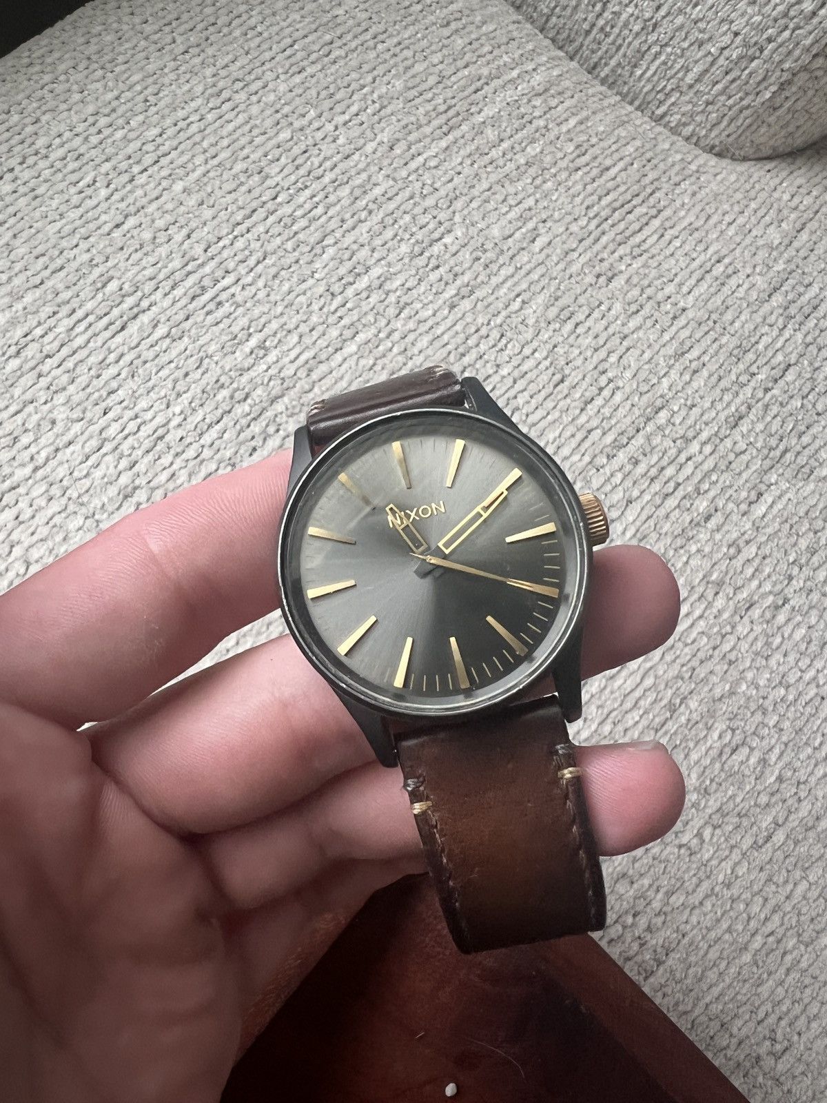 Nixon Nixon Sentry 38 Leather Stainless Steel Watch Size ONE SIZE - 2 Thumbnail