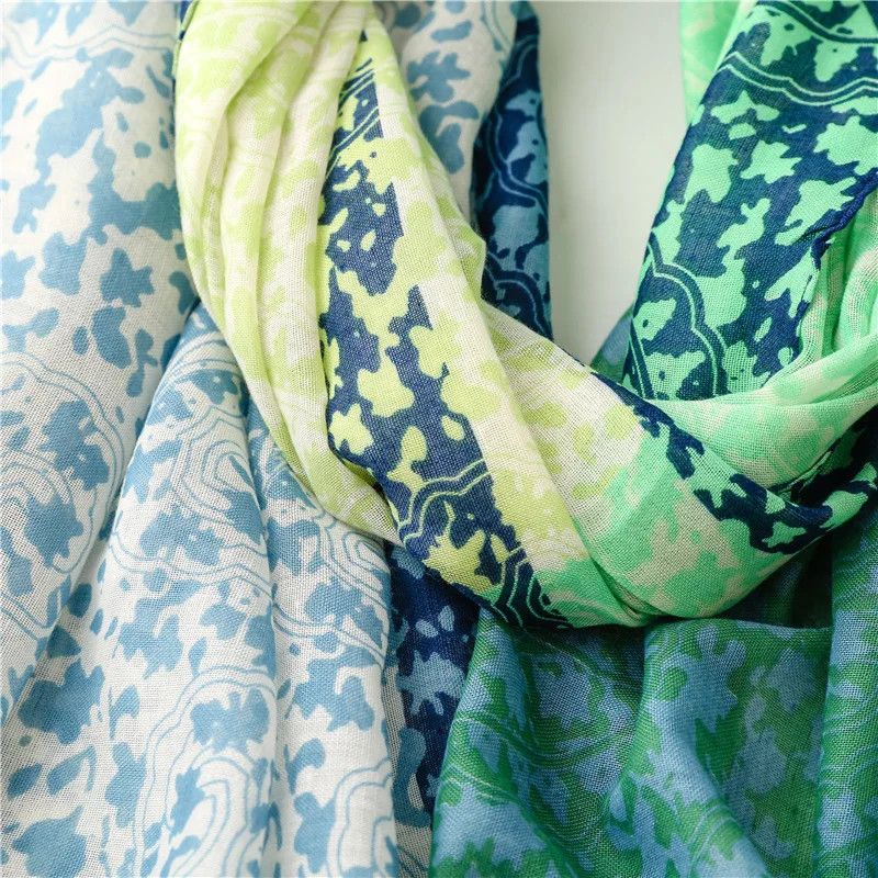 Japanese Brand × Vintage Floral Thin Tassel Viscose Shawl Scarf Lady Size ONE SIZE - 7 Thumbnail