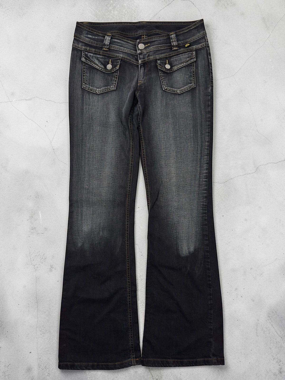 Vintage Vintage avant garde black flared jeans bootcut swag sk8 drip Size 32" / US 10 / IT 46 - 1 Thumbnail