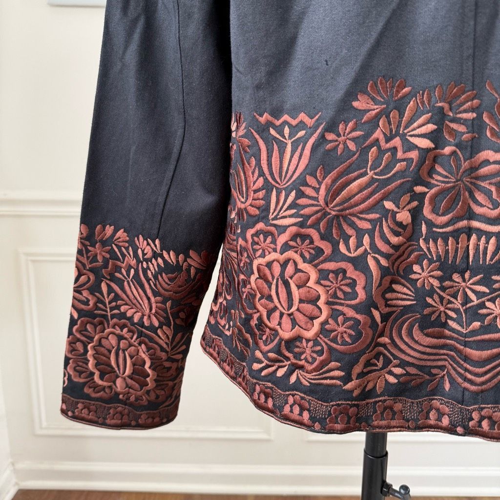 Coldwater Creek NWT Coldwater Creek Black Brown Embroidered Jacket $100 16 Size XXL / US 16-18 / IT 52-54 - 6 Thumbnail