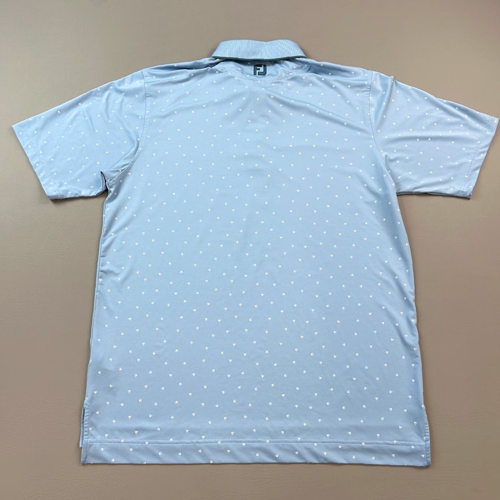 Footjoy FootJoy Polo Shirt Mens Large Blue Push Play Print Lightweight Performance Golf Shirt Size US L / EU 52-54 / 3 - 6 Thumbnail