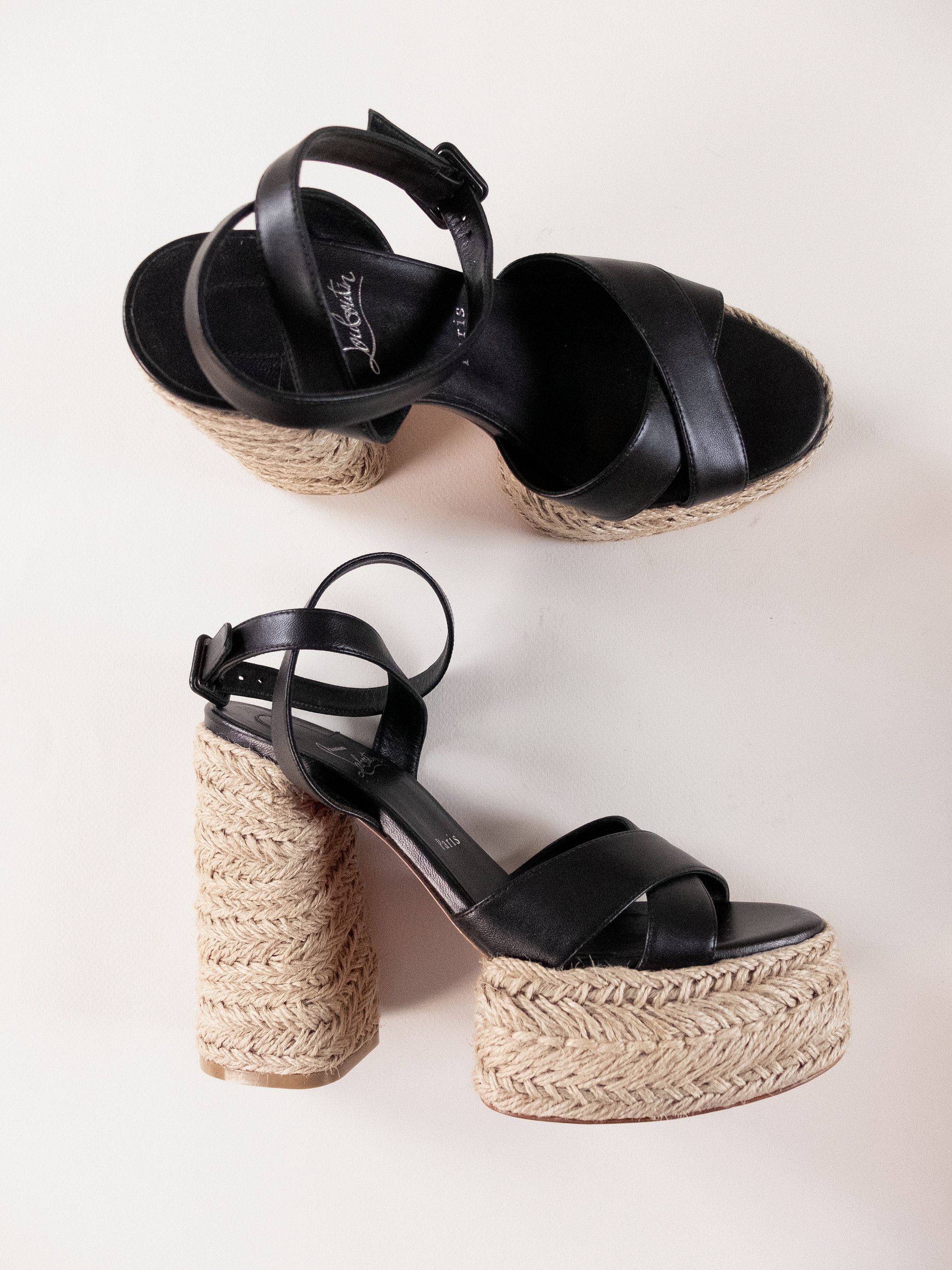Christian Louboutin CHRISTIAN LOUBOUTIN Super Mariza black leather sandals Size US 10 / IT 40 - 5 Thumbnail