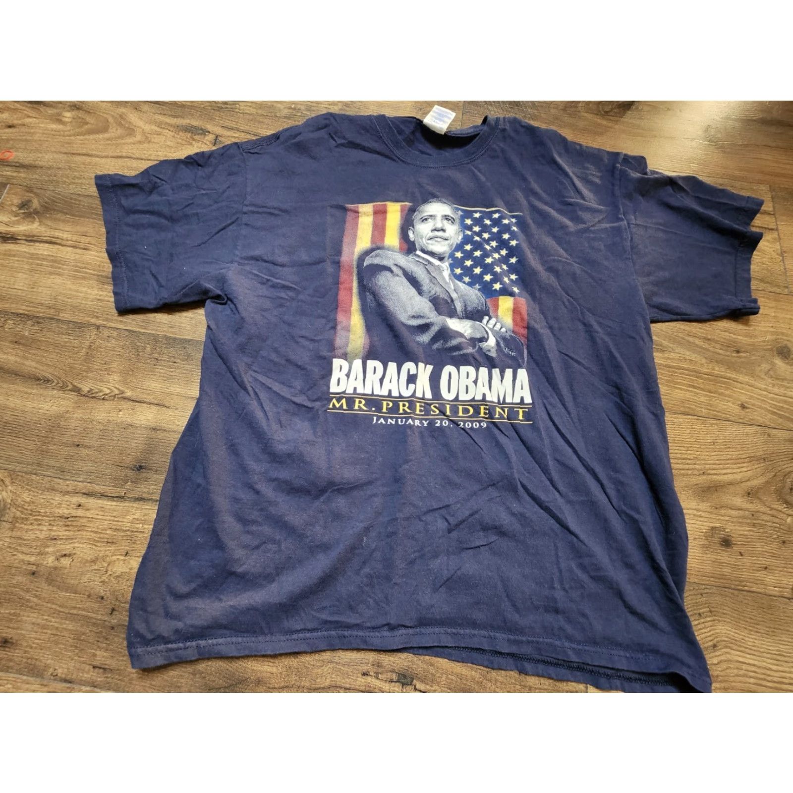 Vintage VINTAGE Barack Obama President Political Rap Tee T-shirt Mens XL Blue USA 2000s 2010s Crew Neck Graphic Print Short Sleeve Size US XL / EU 56 / 4 - 2 Thumbnail