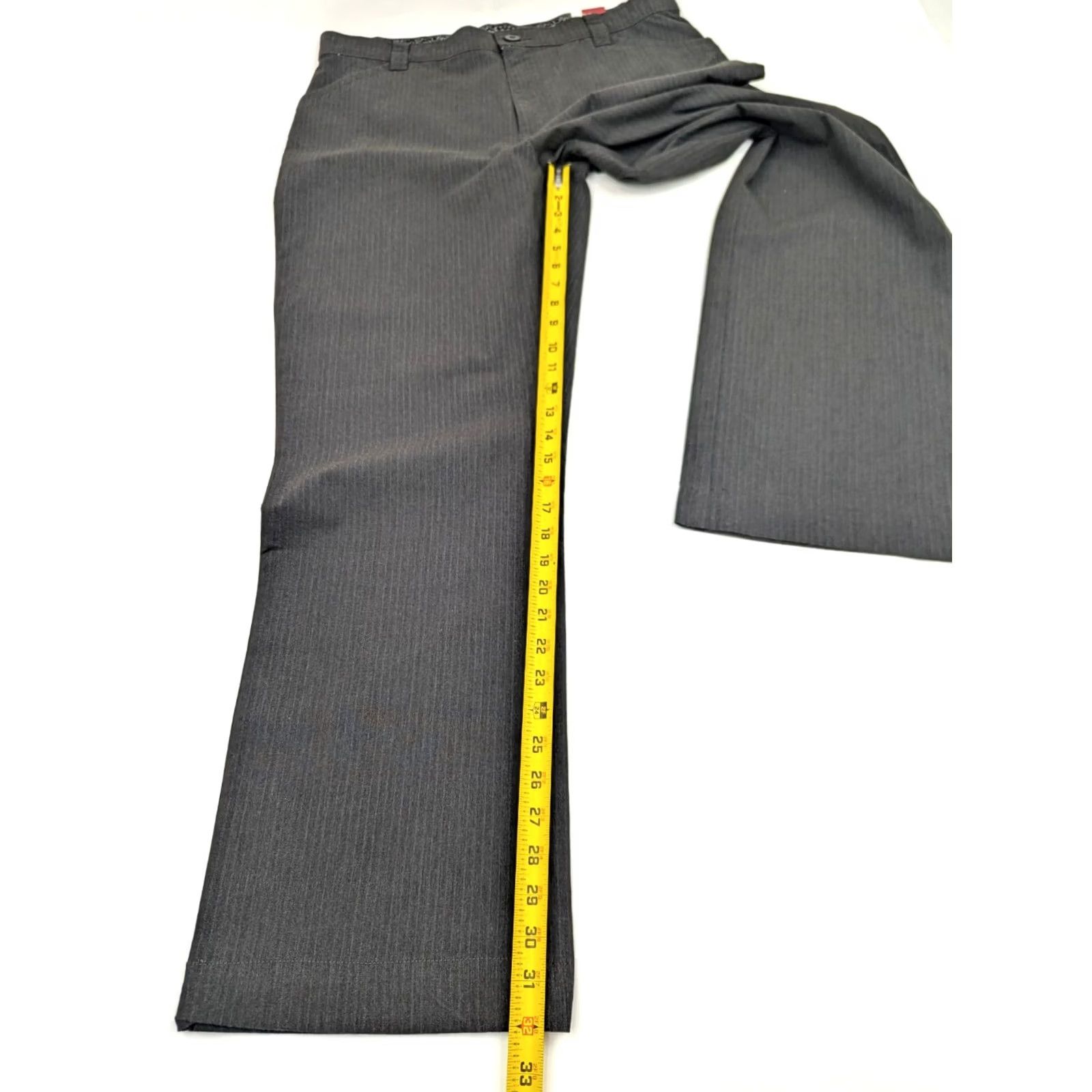 Lee Lee Gray Pinstripe Comfort Waist Bootcut Pants Women 18M (36x32) Cotton NWT Size 40" / US 18 - 3 Thumbnail