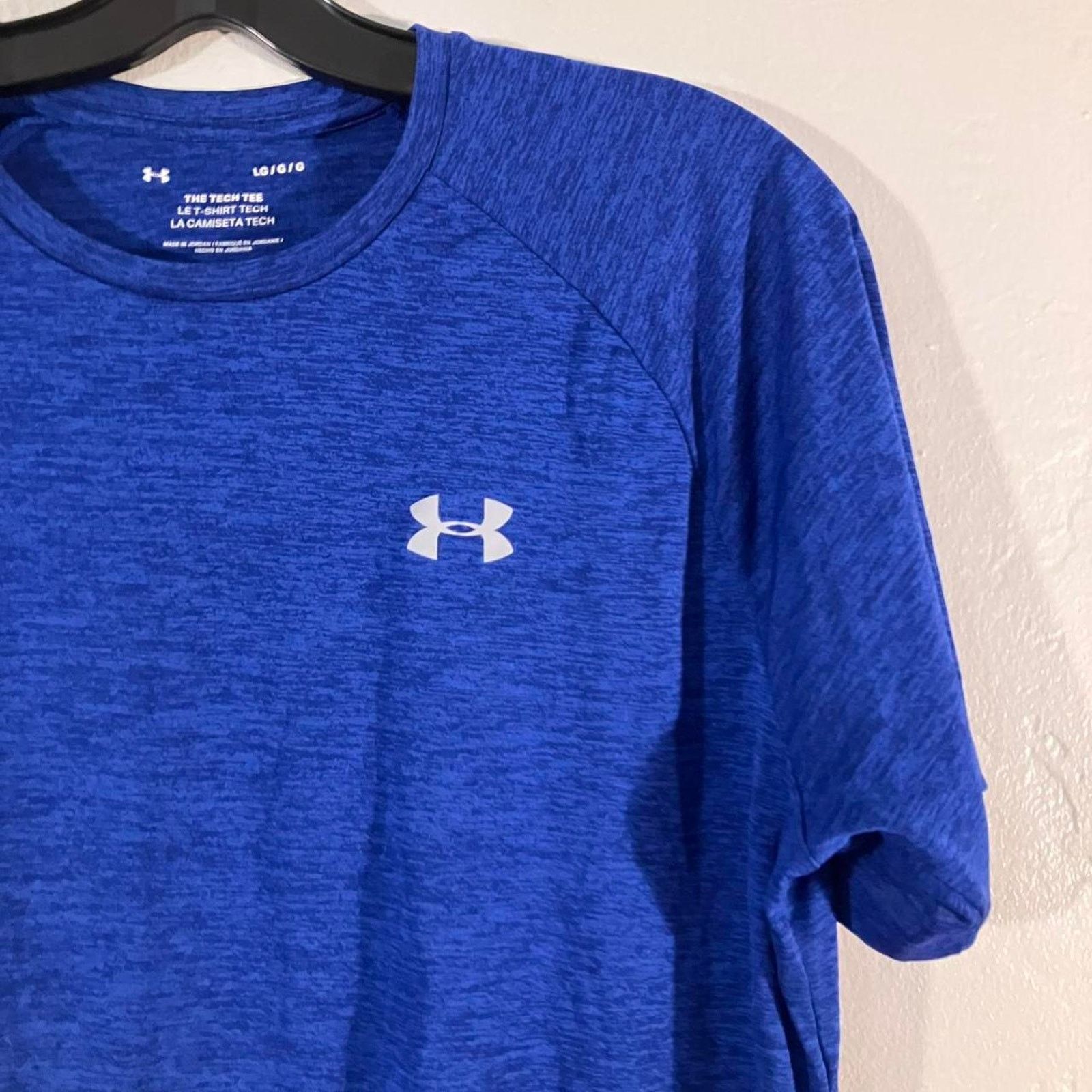 Under Armour Under Armour Blue Heather The Tech Tee Fitness Workout Shirt Size US L / EU 52-54 / 3 - 2 Thumbnail