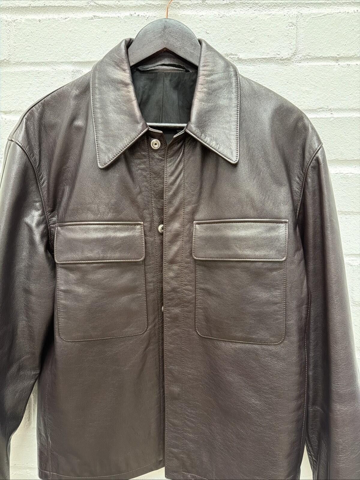 Lemaire LEMAIRE Large collar leather blouson jacket SMALL 44 Brown Size US S / EU 44-46 / 1 - 4 Thumbnail
