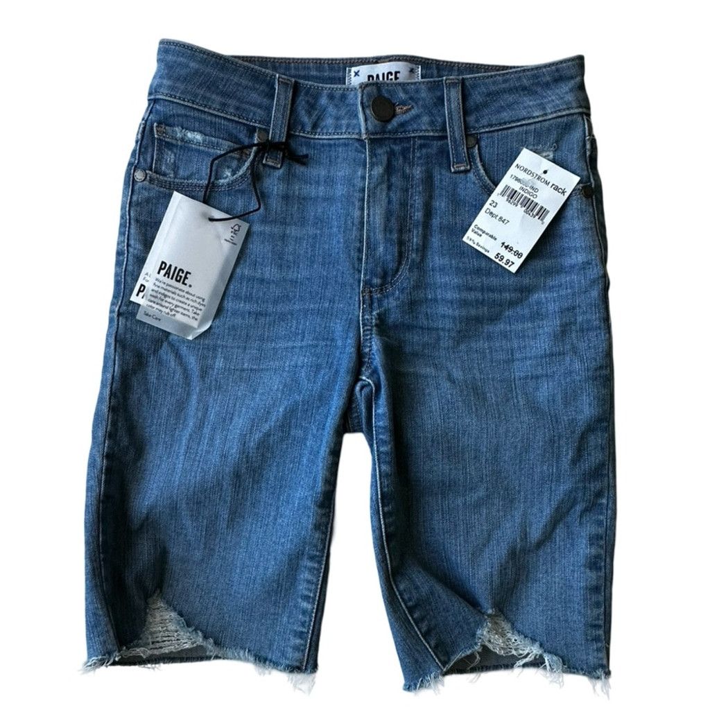 Paige Paige JAX KNEE SHORT Distressed Blue Fade Women’s Size 23. Size 25" / US 0 / IT 36 - 14 Thumbnail