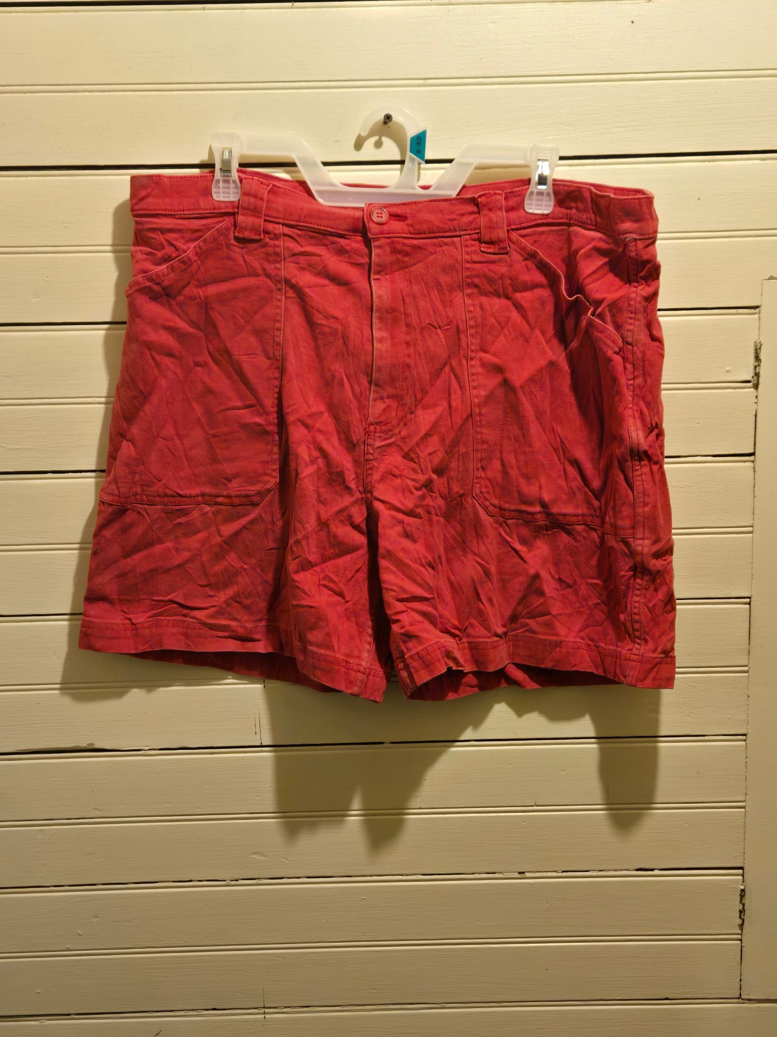 Cherokee Cherokee Shorts Womens Plus 18W Red Cotton Stretch Pockets Size 40" / US 18 - 1 Thumbnail