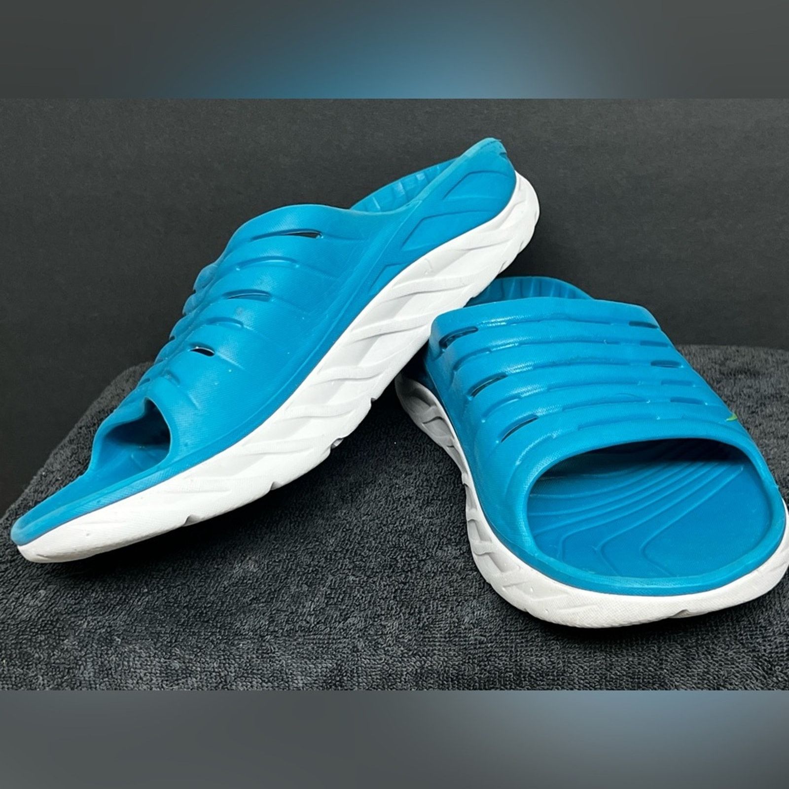 Hoka Hoka One Ora Mens Size 13 Blue Recovery Slide Sandals Size US 13 / EU 46 - 3 Thumbnail